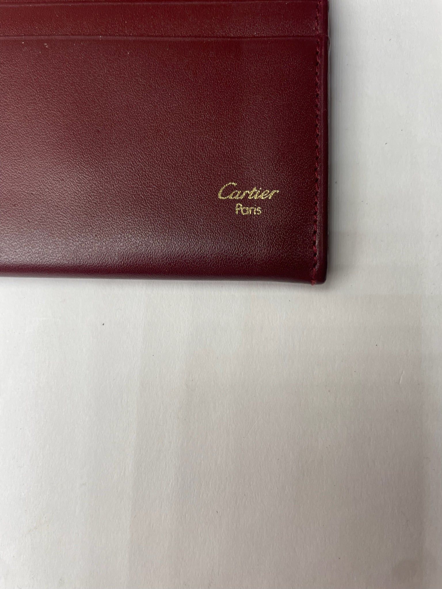 Cartier Vintage Leather Logo Card Holder Burgundy Size ONE SIZE - 7 Thumbnail