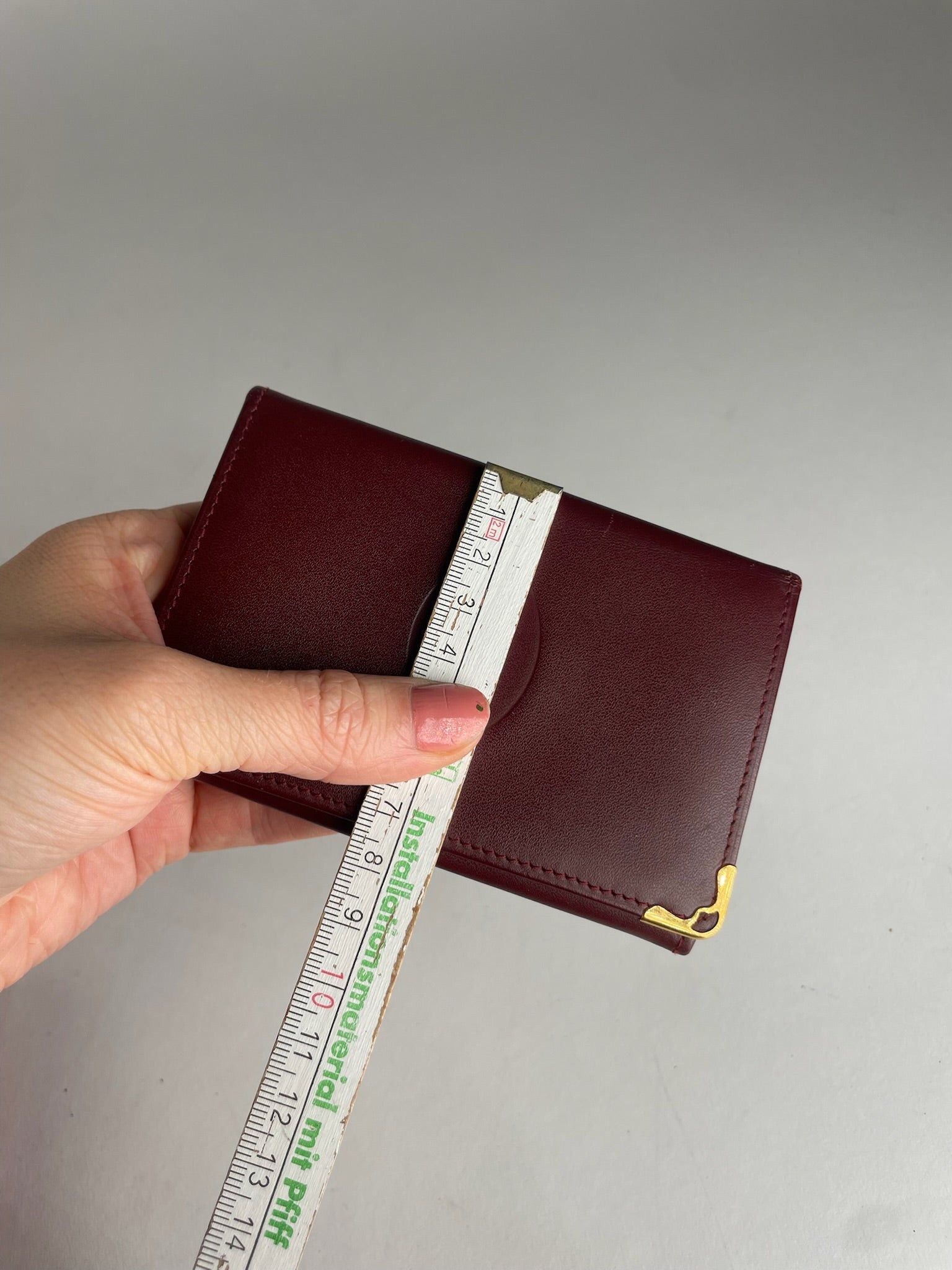 Cartier Vintage Leather Logo Card Holder Burgundy Size ONE SIZE - 8 Thumbnail