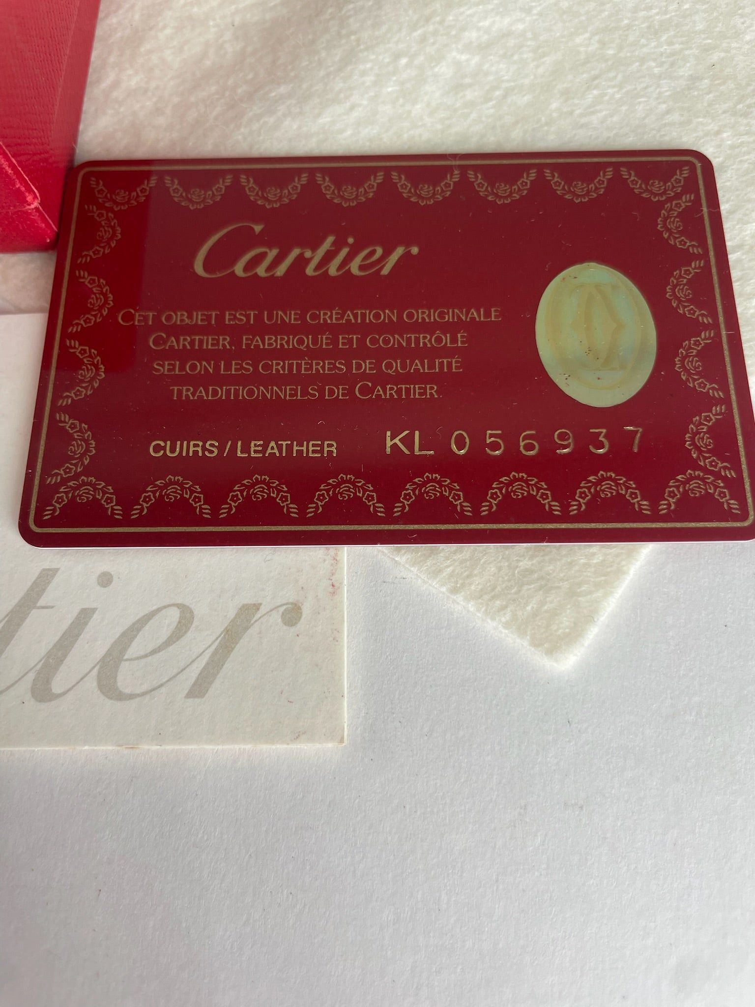 Cartier Vintage Leather Logo Card Holder Burgundy Size ONE SIZE - 6 Thumbnail