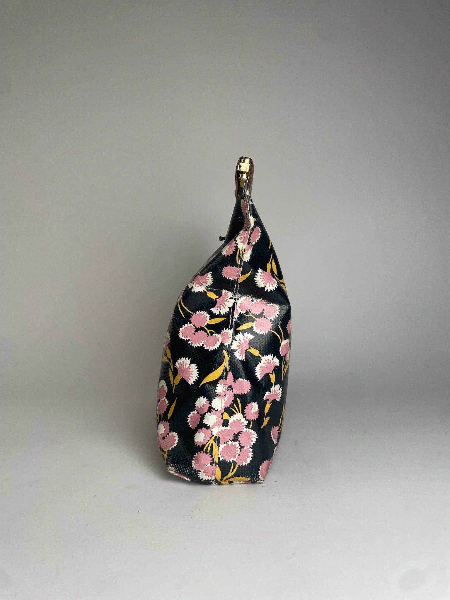 Marni Vintage Floral Leather Clutch Black Pink Green Size ONE SIZE - 9 Thumbnail