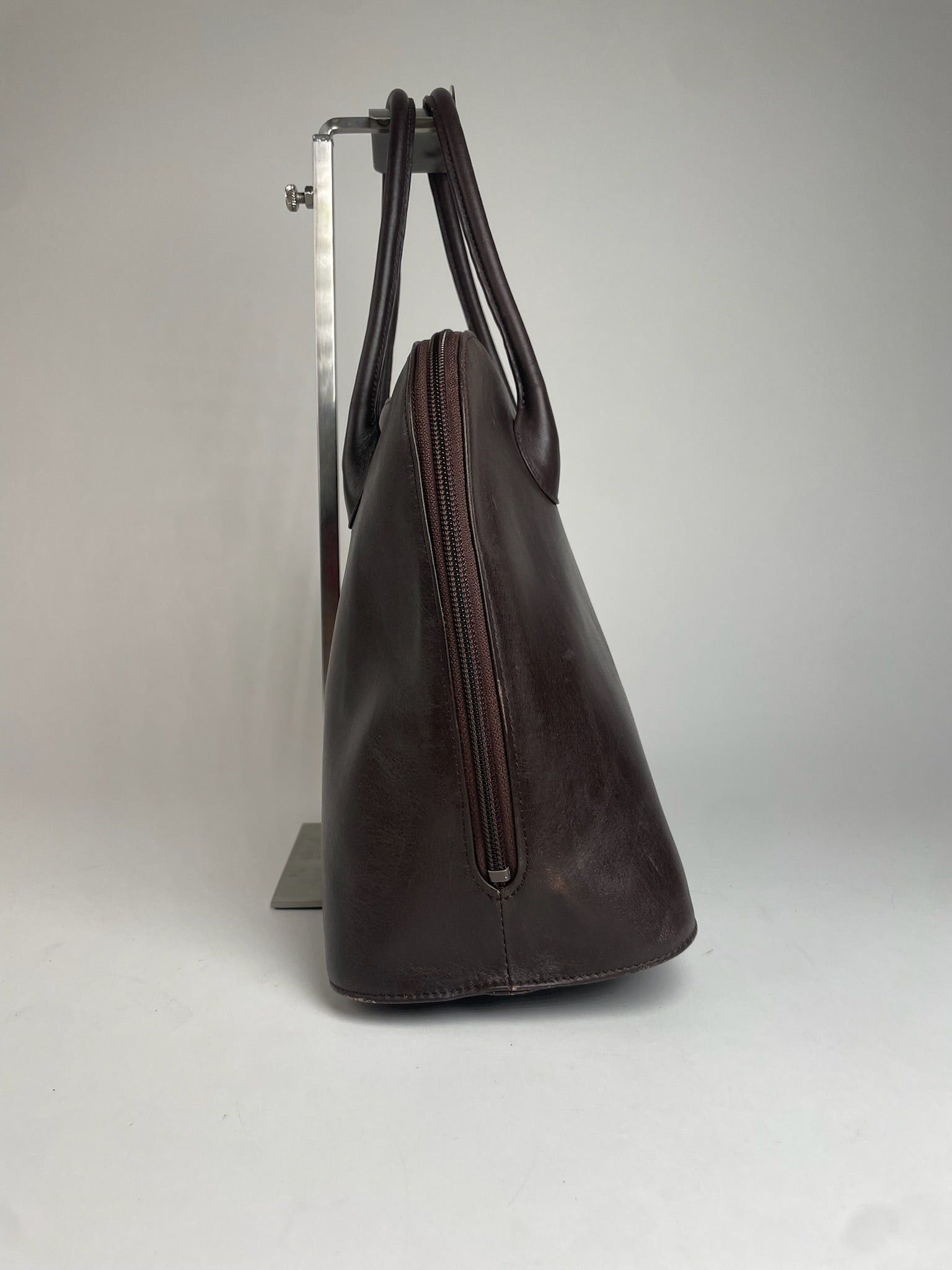 Issey Miyake Vintage Leather Handbag Brown Size ONE SIZE - 9 Thumbnail
