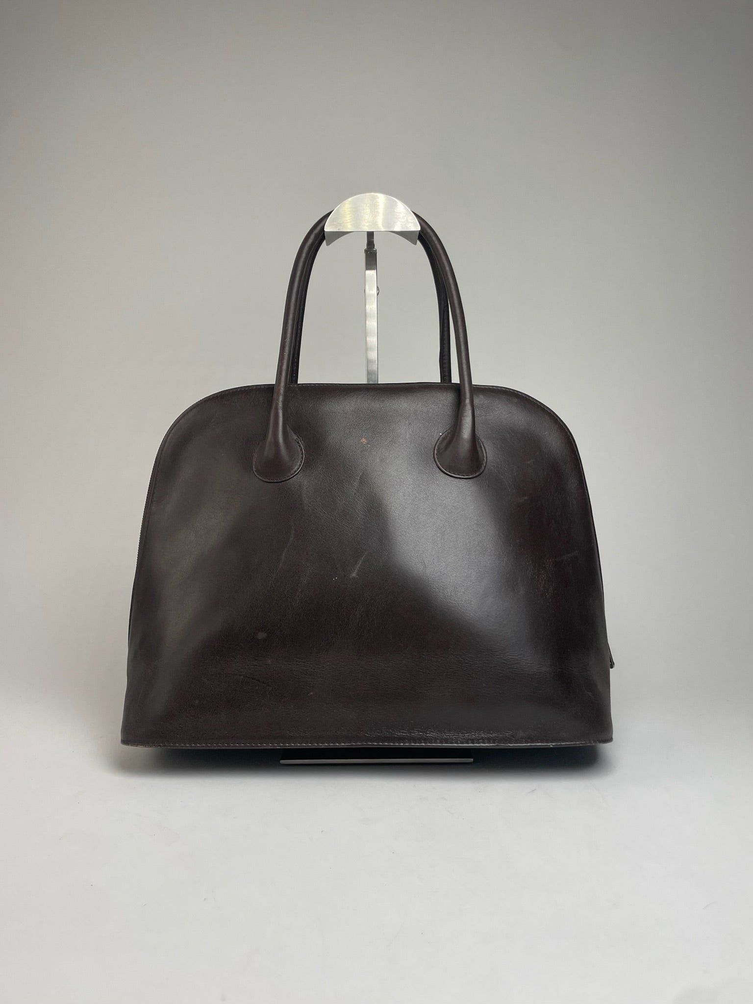 Issey Miyake Vintage Leather Handbag Brown Size ONE SIZE - 2 Thumbnail