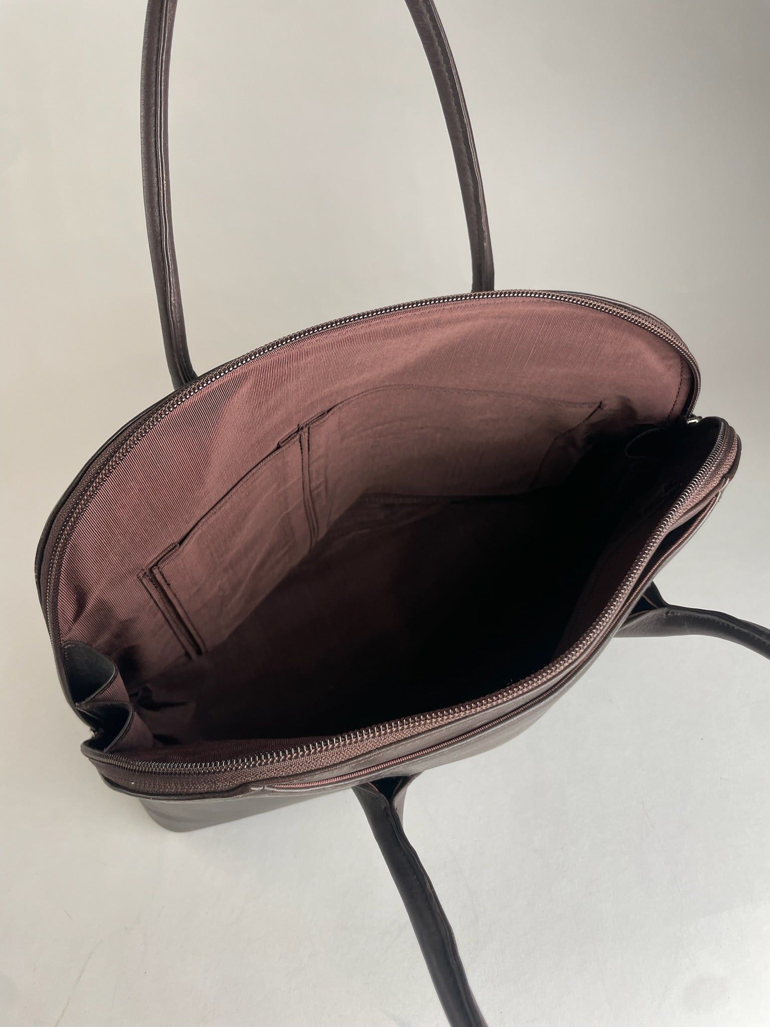 Issey Miyake Vintage Leather Handbag Brown Size ONE SIZE - 3 Thumbnail