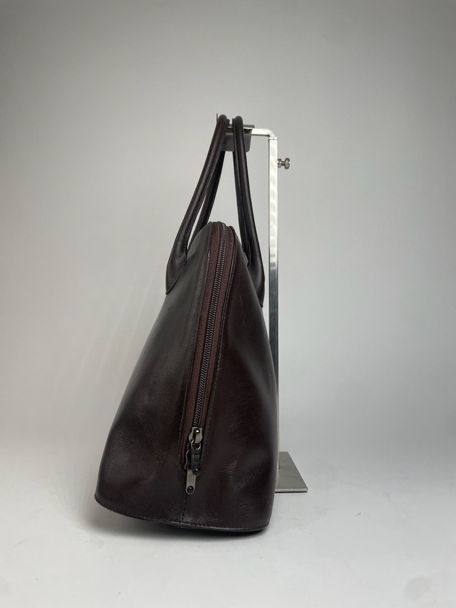 Issey Miyake Vintage Leather Handbag Brown Size ONE SIZE - 7 Thumbnail