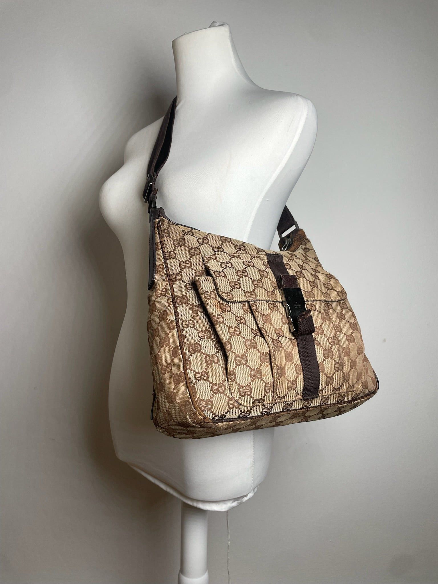 Gucci Vintage Monogram 2Way Bag Beige Brown Size ONE SIZE - 5 Thumbnail