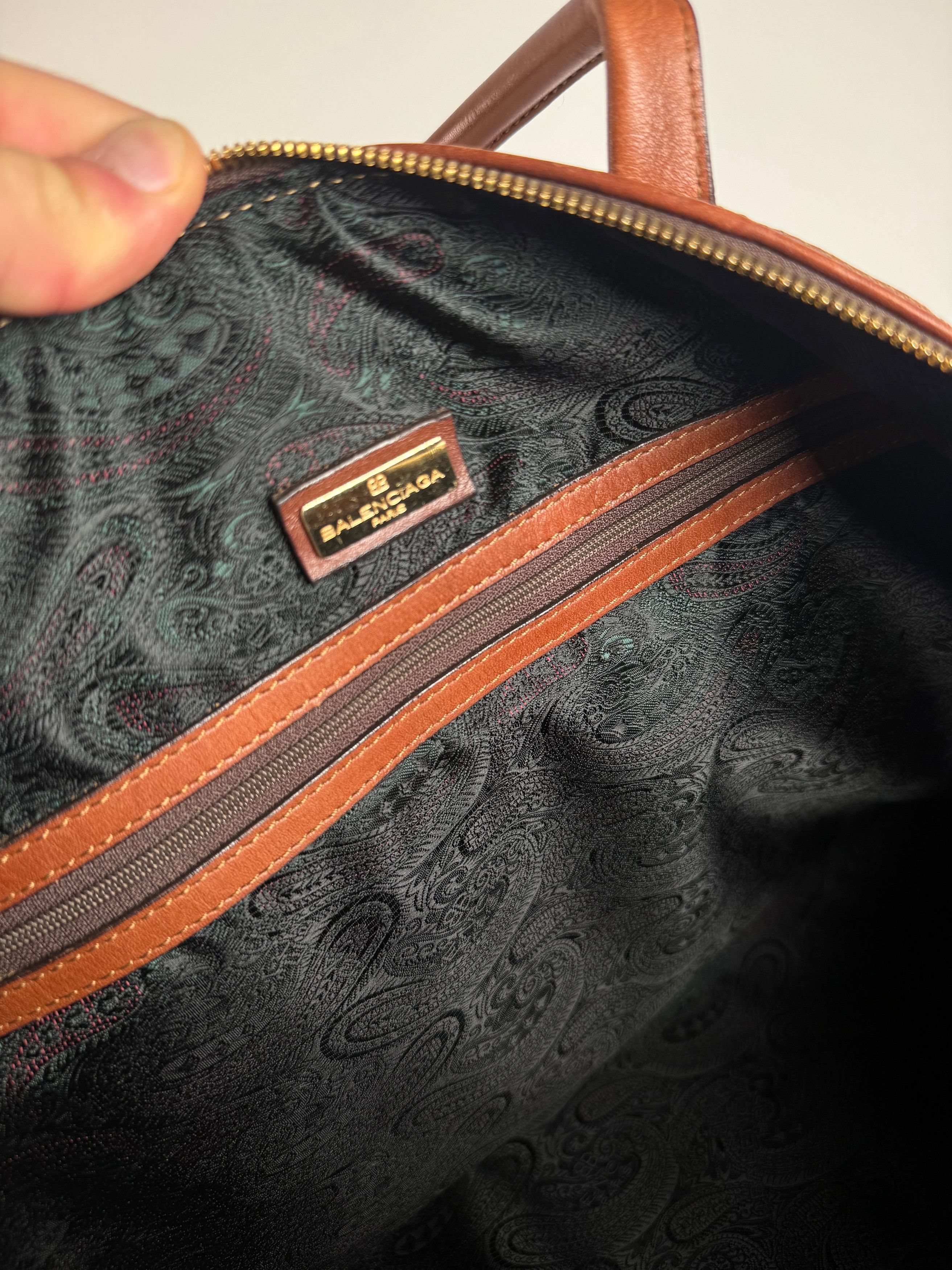 Balenciaga Vintage Abstract Leather Dufdel Bag Green Brown Size ONE SIZE - 5 Thumbnail