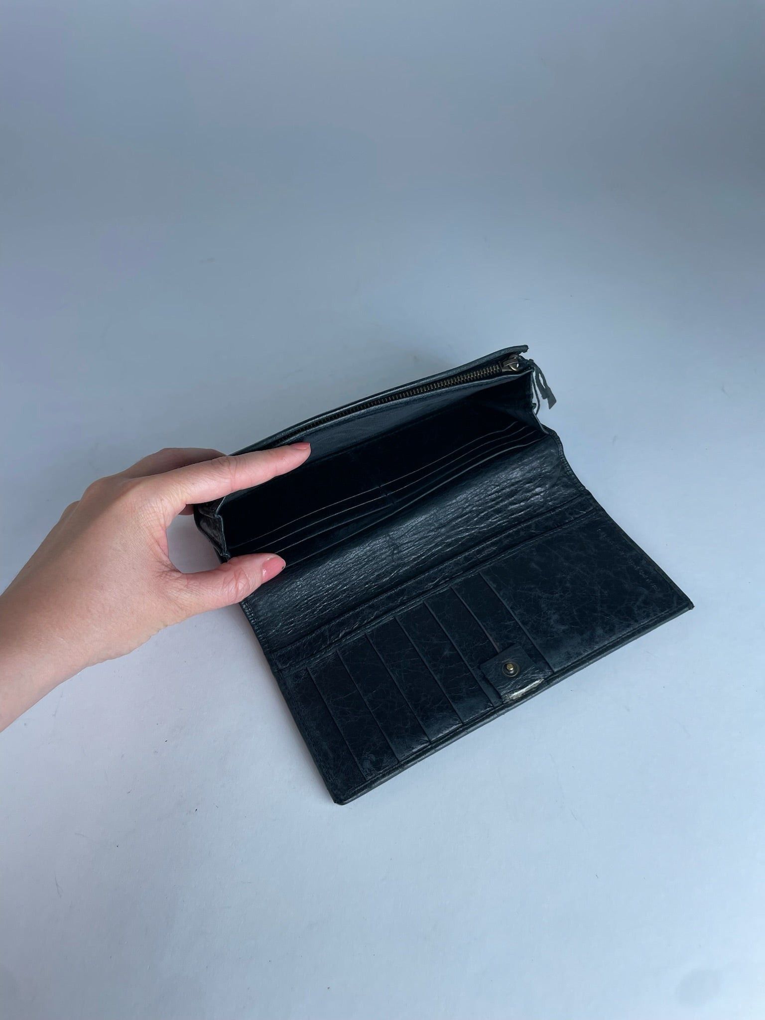 Balenciaga Vintage City Bag Design Leather Wallet Black Size ONE SIZE - 4 Thumbnail