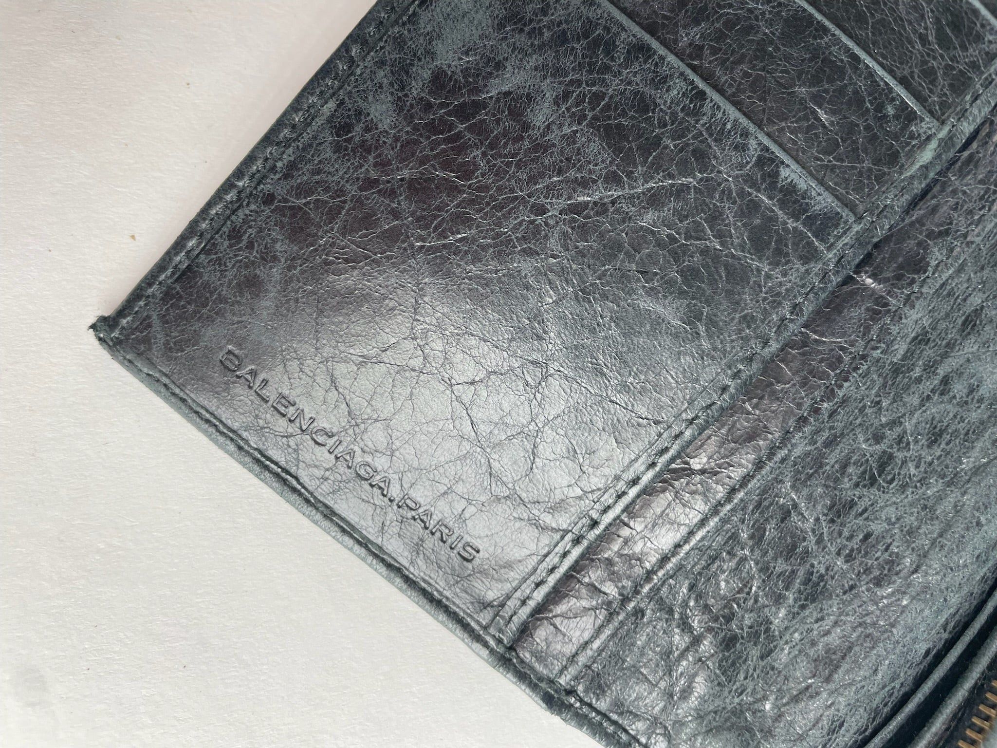 Balenciaga Vintage City Bag Design Leather Wallet Black Size ONE SIZE - 3 Thumbnail
