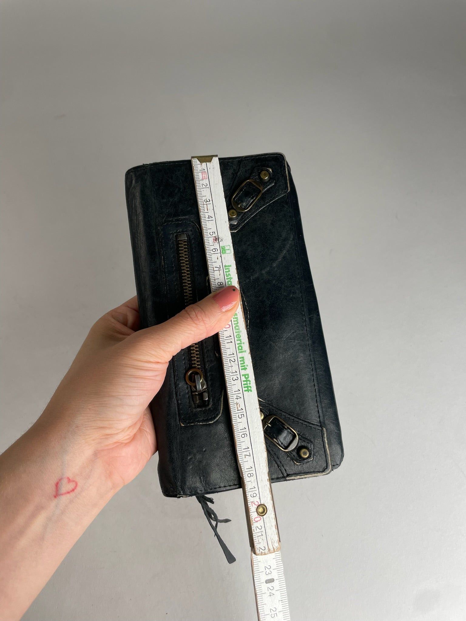 Balenciaga Vintage City Bag Design Leather Wallet Black Size ONE SIZE - 7 Thumbnail