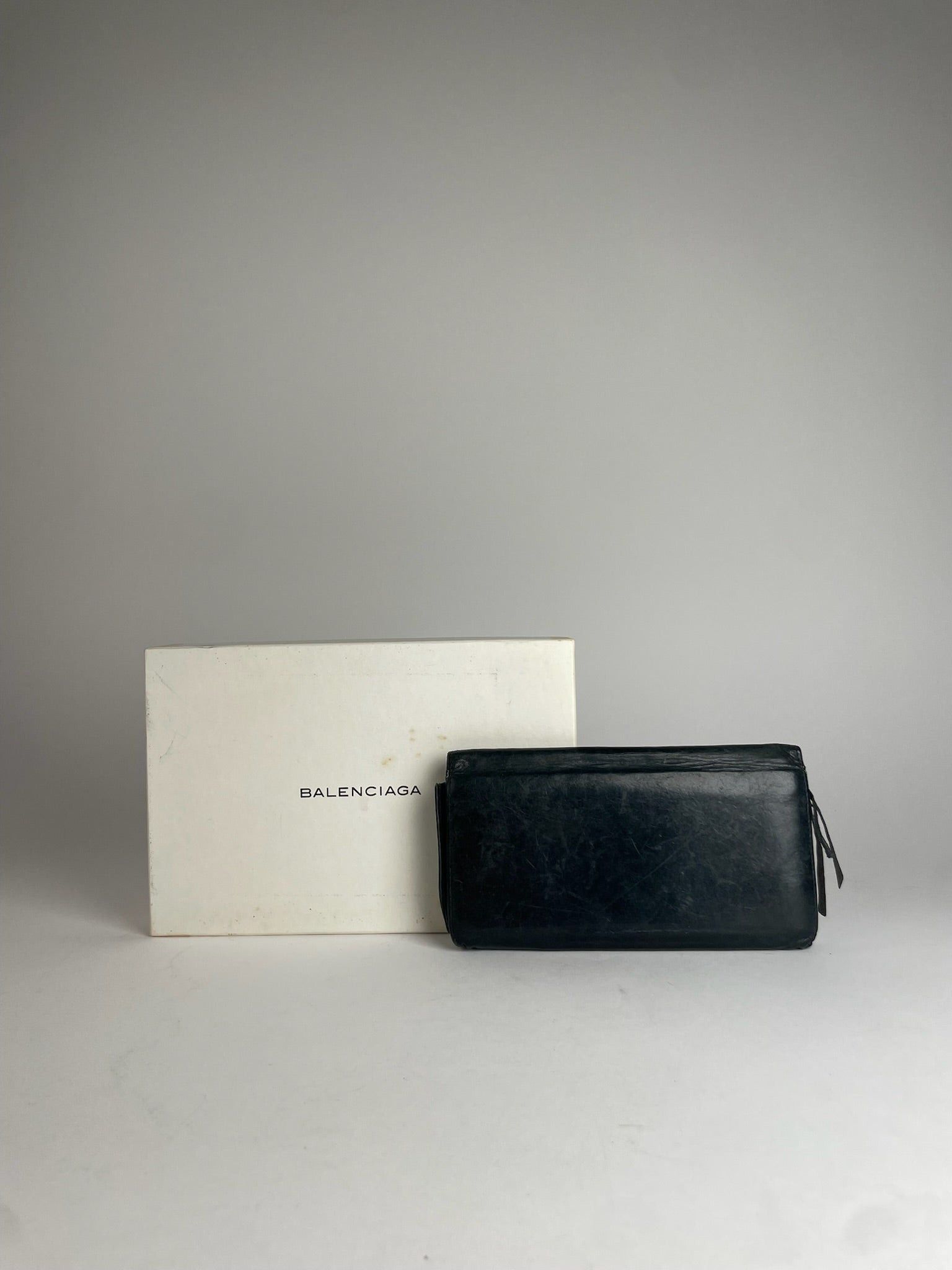 Balenciaga Vintage City Bag Design Leather Wallet Black Size ONE SIZE - 2 Thumbnail