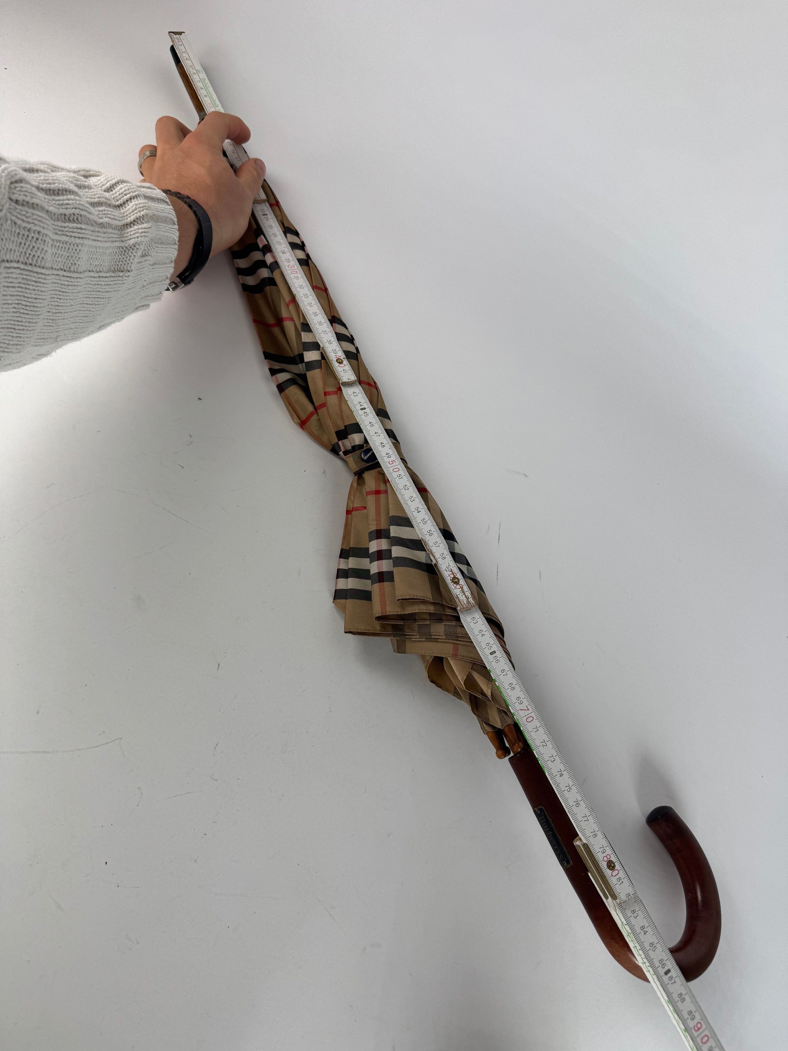 Burberry Vintage Nova Check Umbrella Beige Size ONE SIZE - 7 Thumbnail