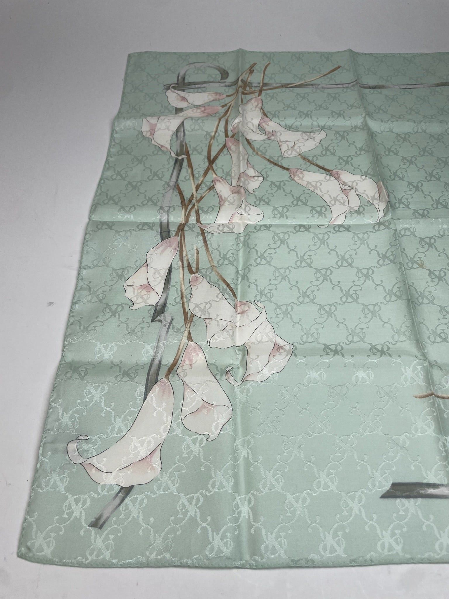 Nina Ricci Vintage Scarf Turquoise White Size ONE SIZE - 5 Thumbnail