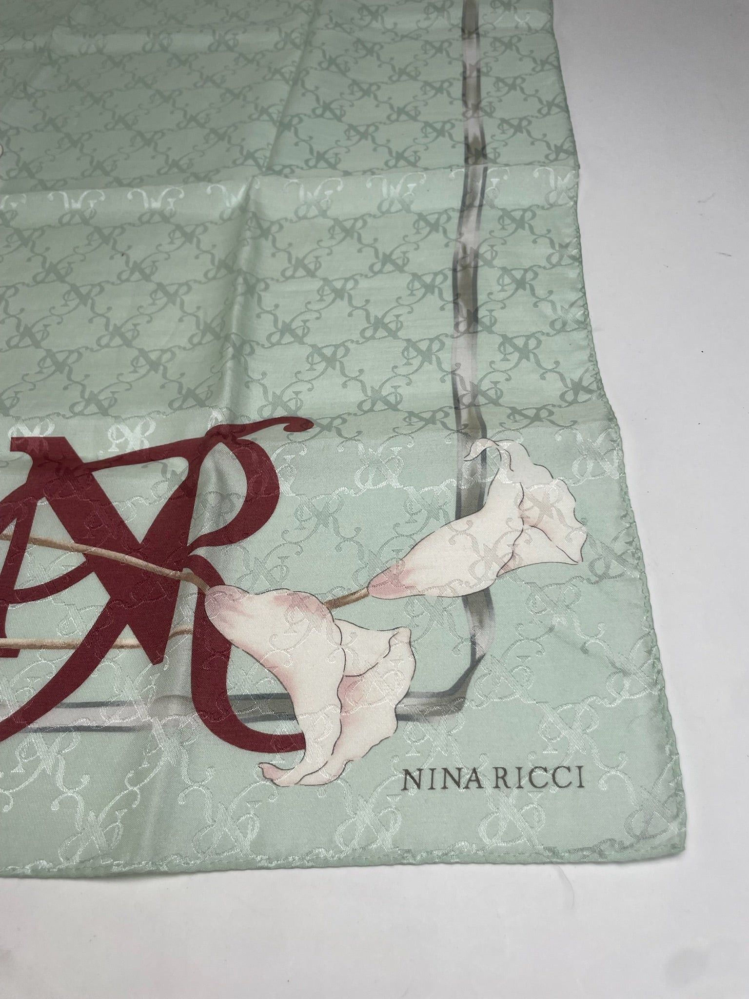 Nina Ricci Vintage Scarf Turquoise White Size ONE SIZE - 6 Thumbnail