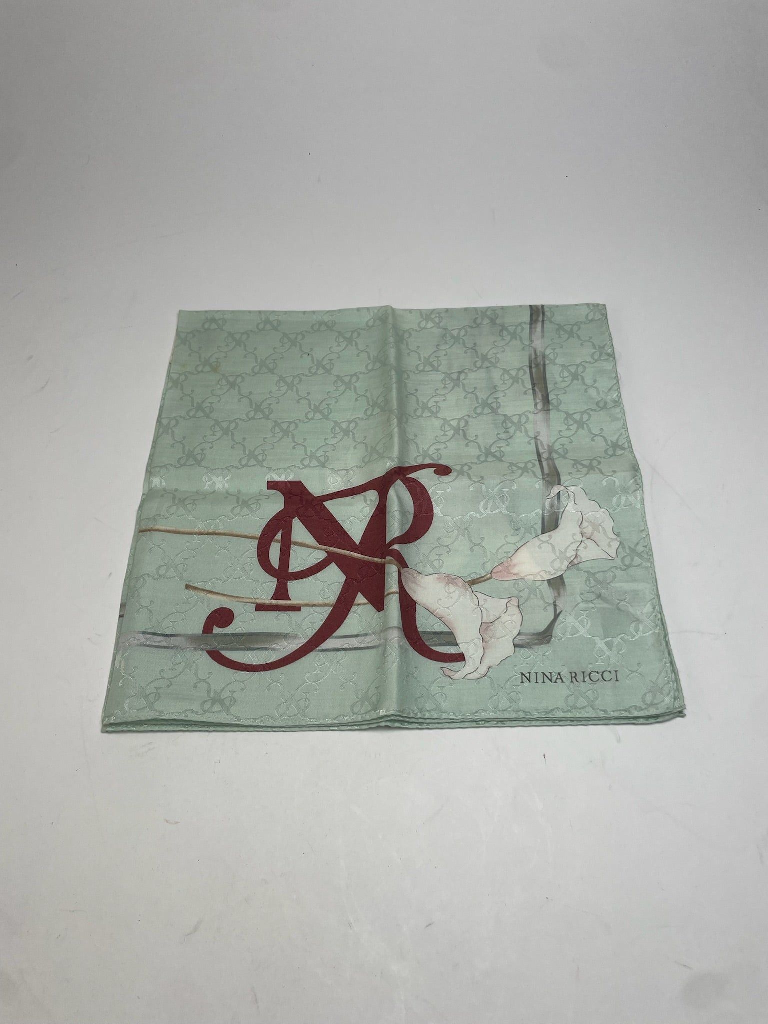 Nina Ricci Vintage Scarf Turquoise White Size ONE SIZE - 3 Thumbnail