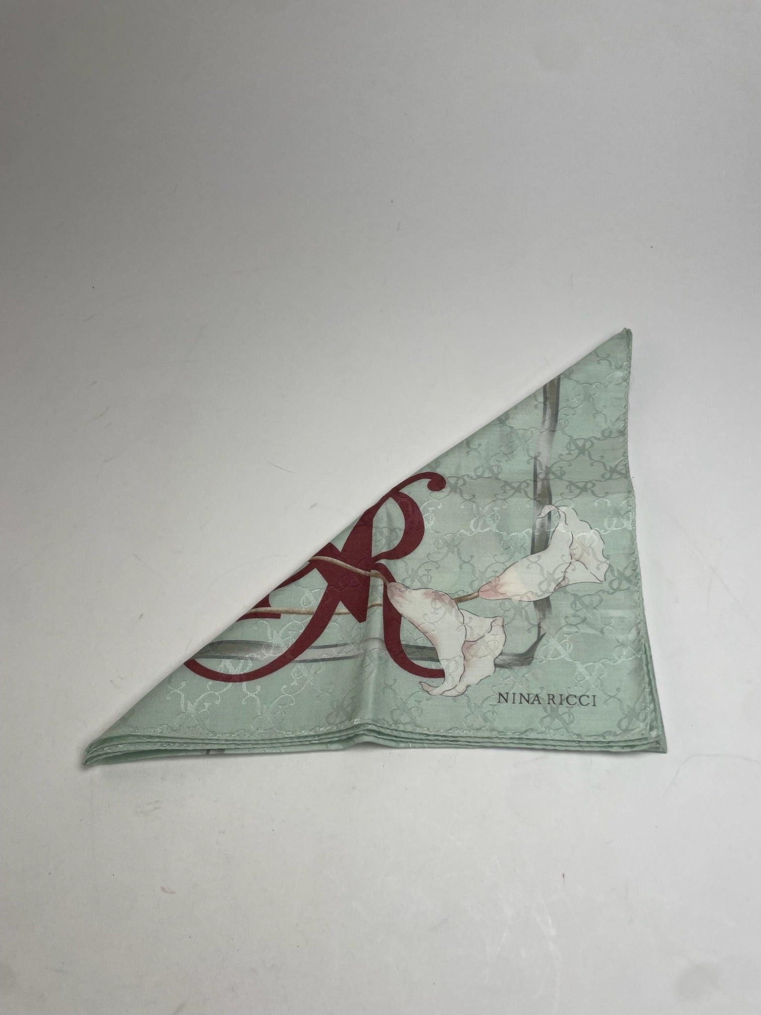 Nina Ricci Vintage Scarf Turquoise White Size ONE SIZE - 2 Thumbnail