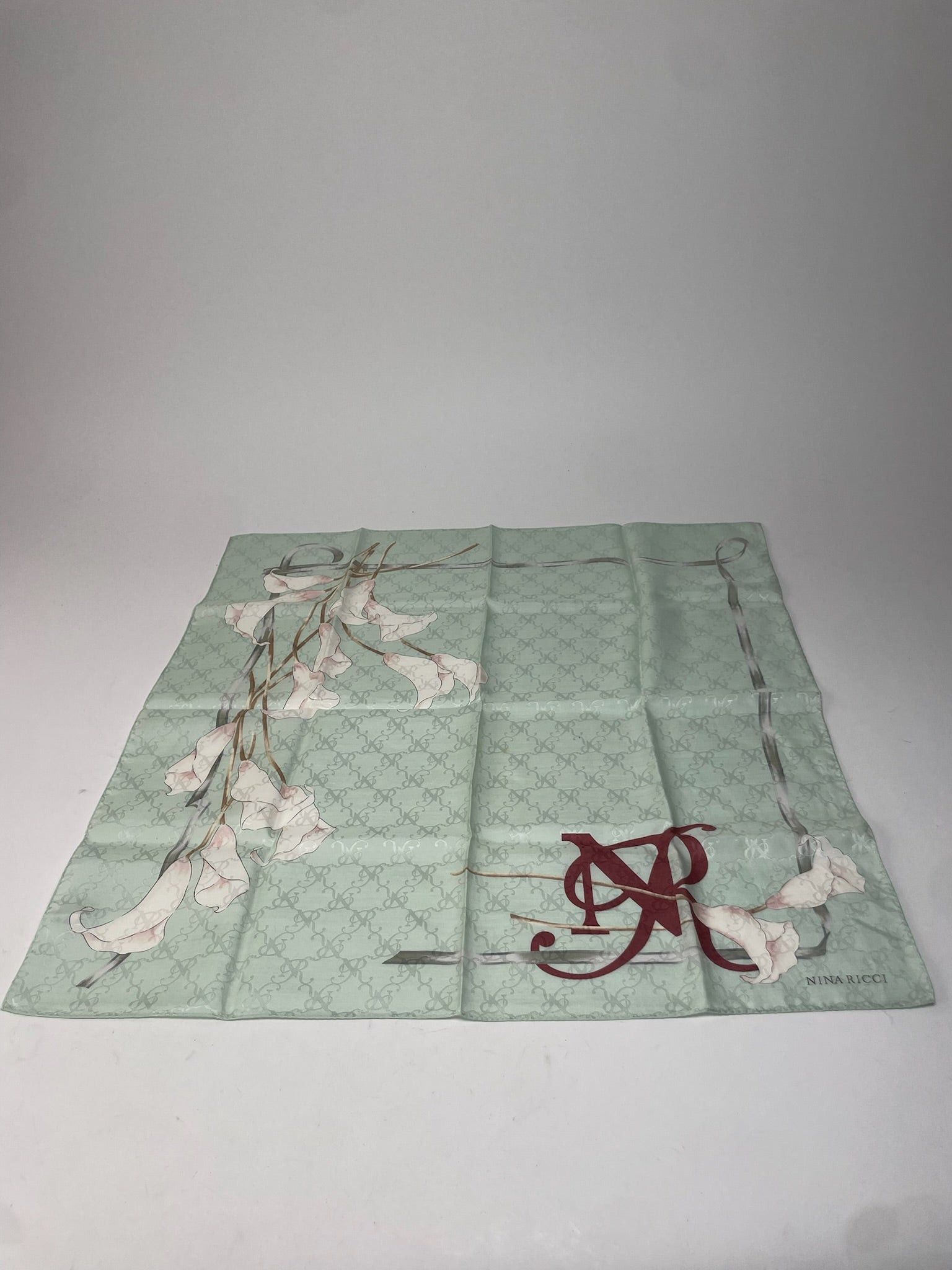 Nina Ricci Vintage Scarf Turquoise White Size ONE SIZE - 7 Thumbnail