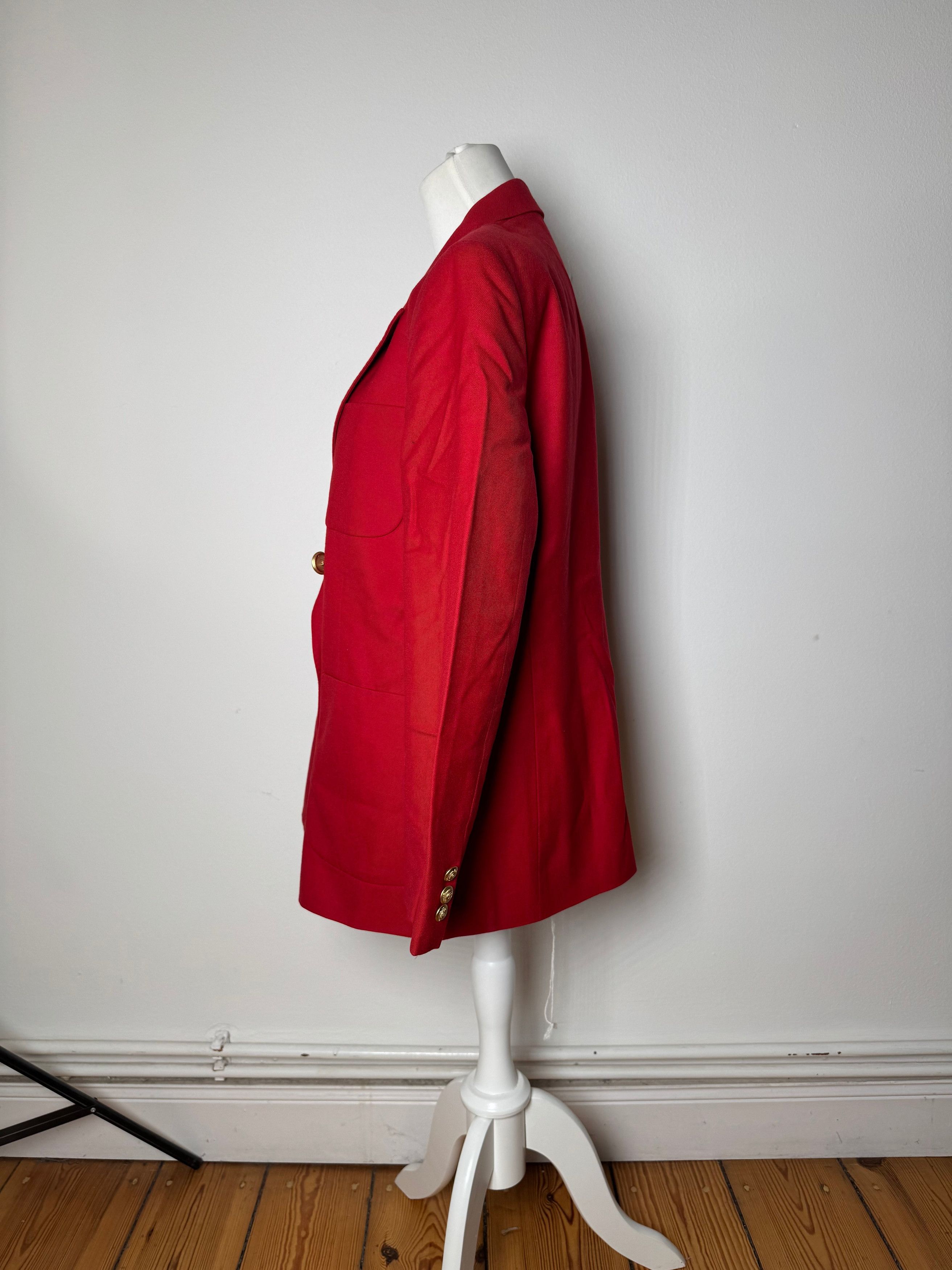Burberry Vintage Wool Coat Red Size L / US 10 / IT 46 - 3 Thumbnail