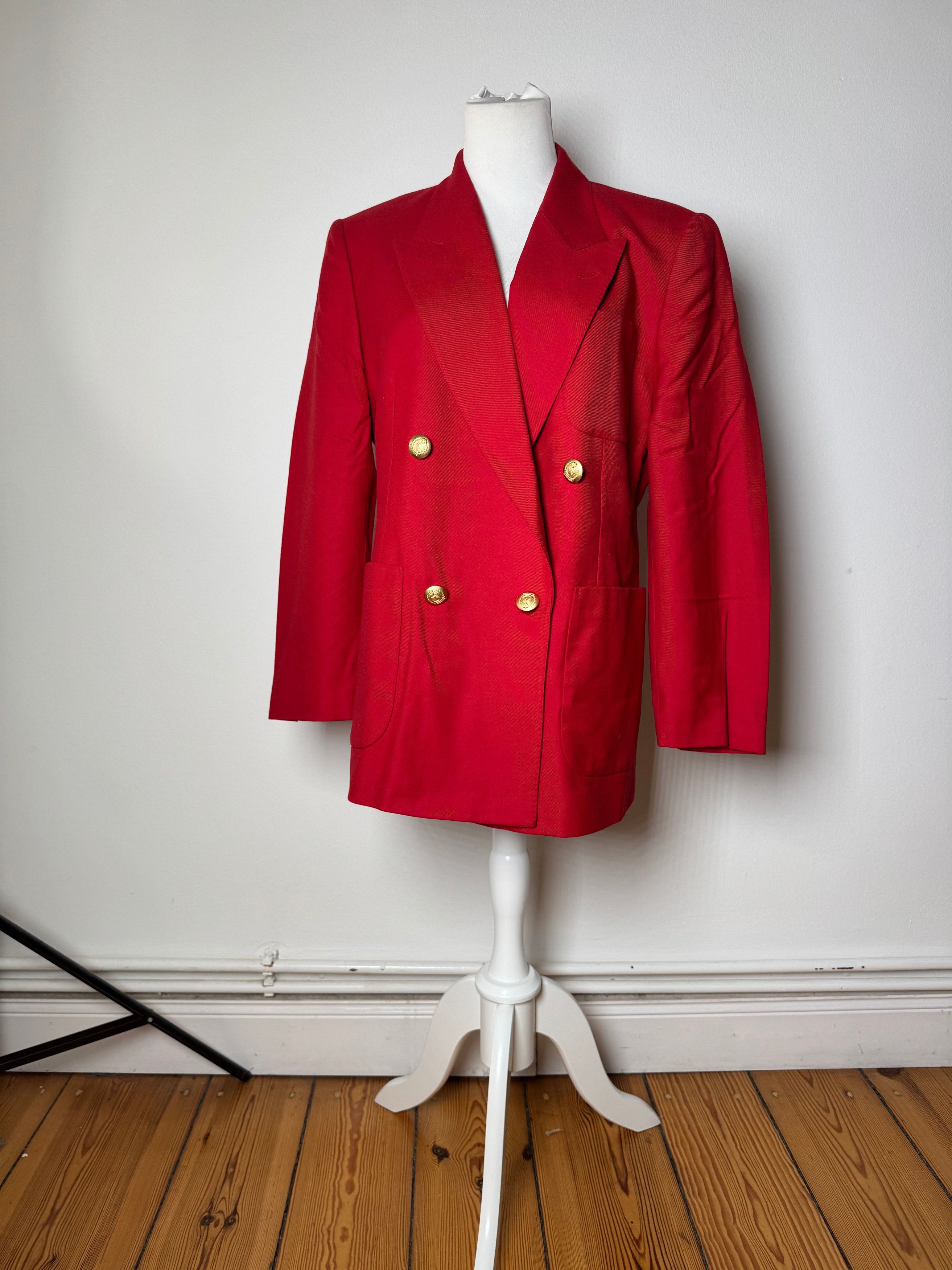 Burberry Vintage Wool Coat Red Size L / US 10 / IT 46 - 2 Thumbnail