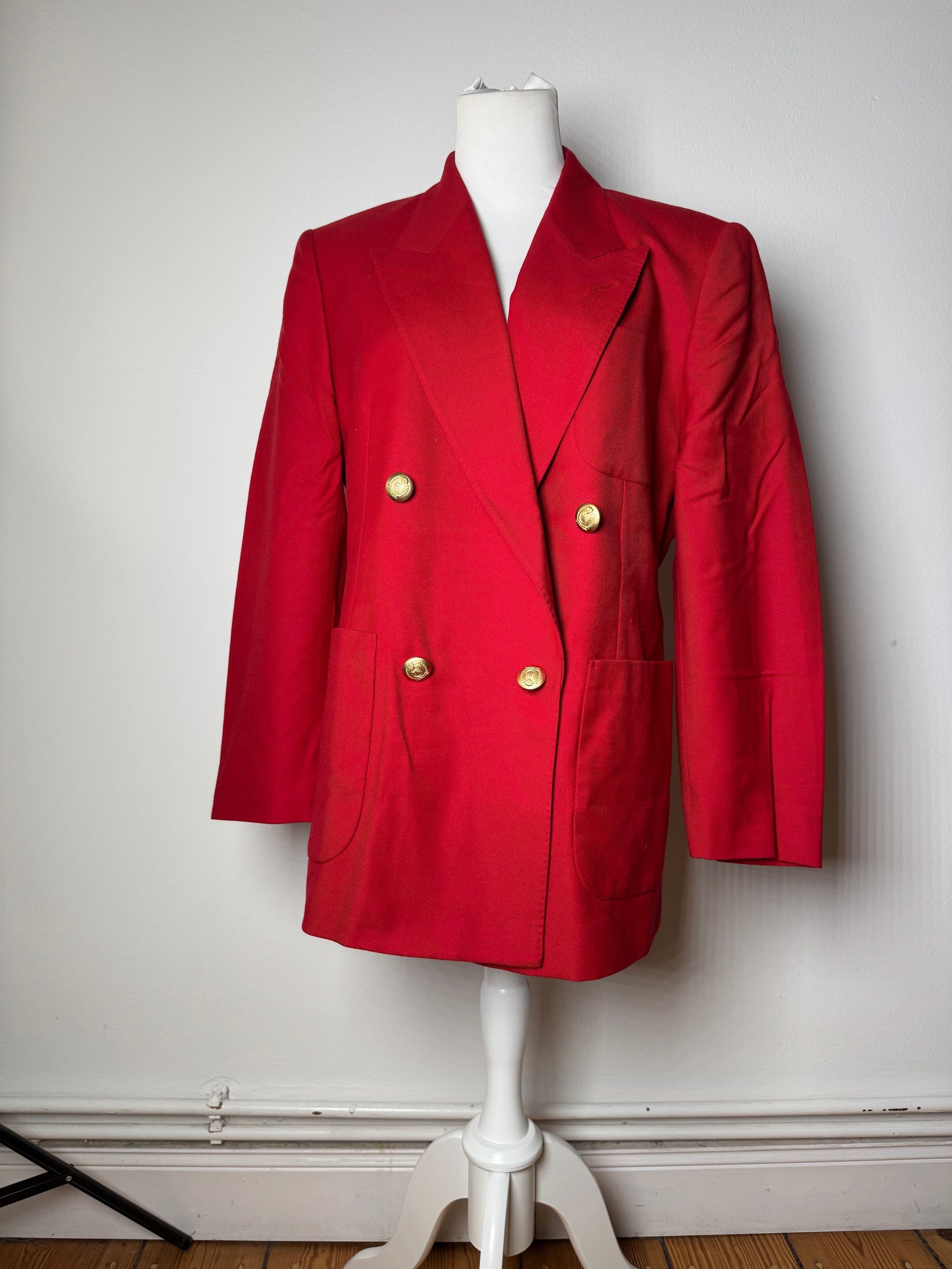 Burberry Vintage Wool Coat Red Size L / US 10 / IT 46 - 14 Thumbnail