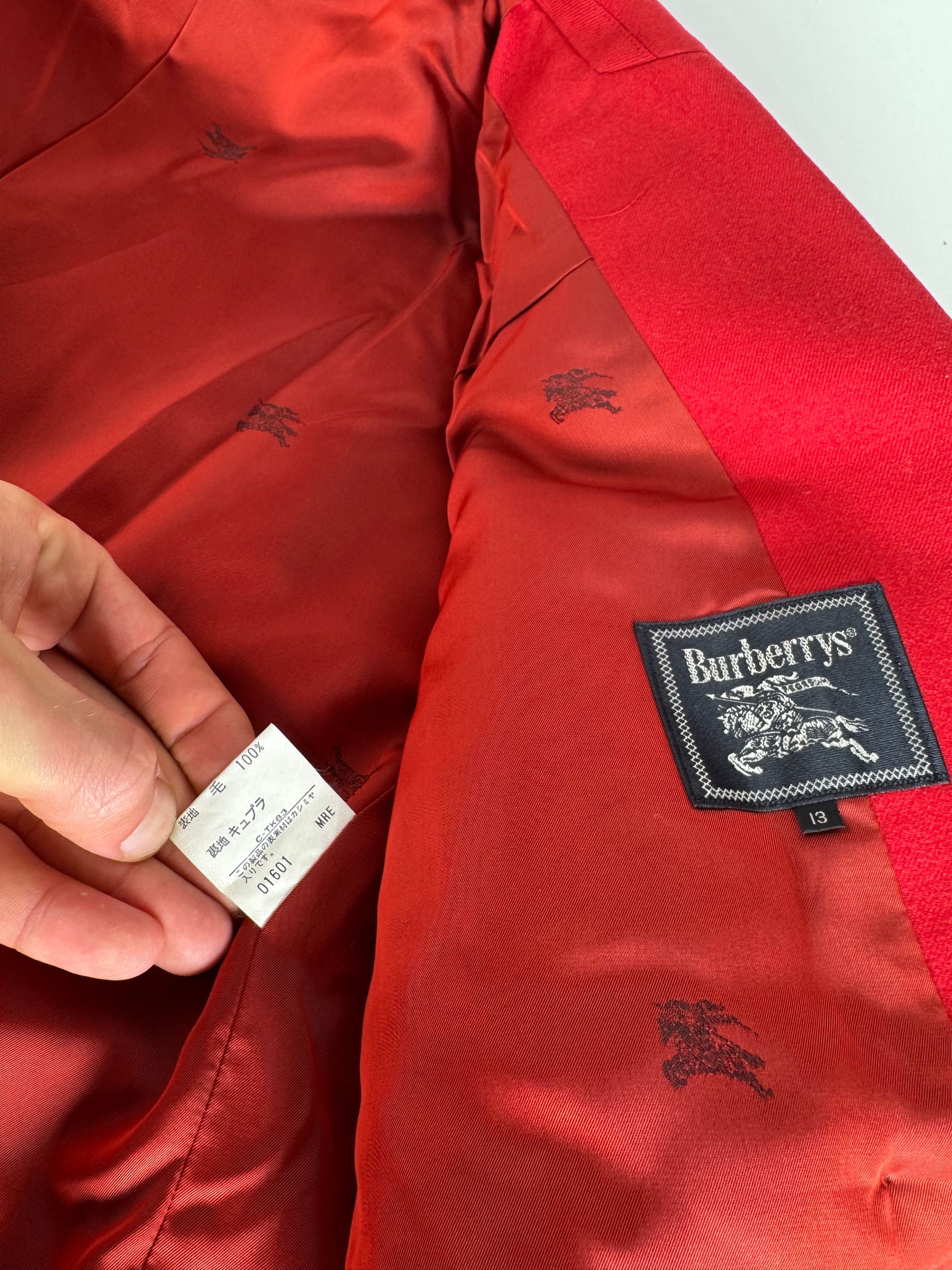 Burberry Vintage Wool Coat Red Size L / US 10 / IT 46 - 13 Thumbnail