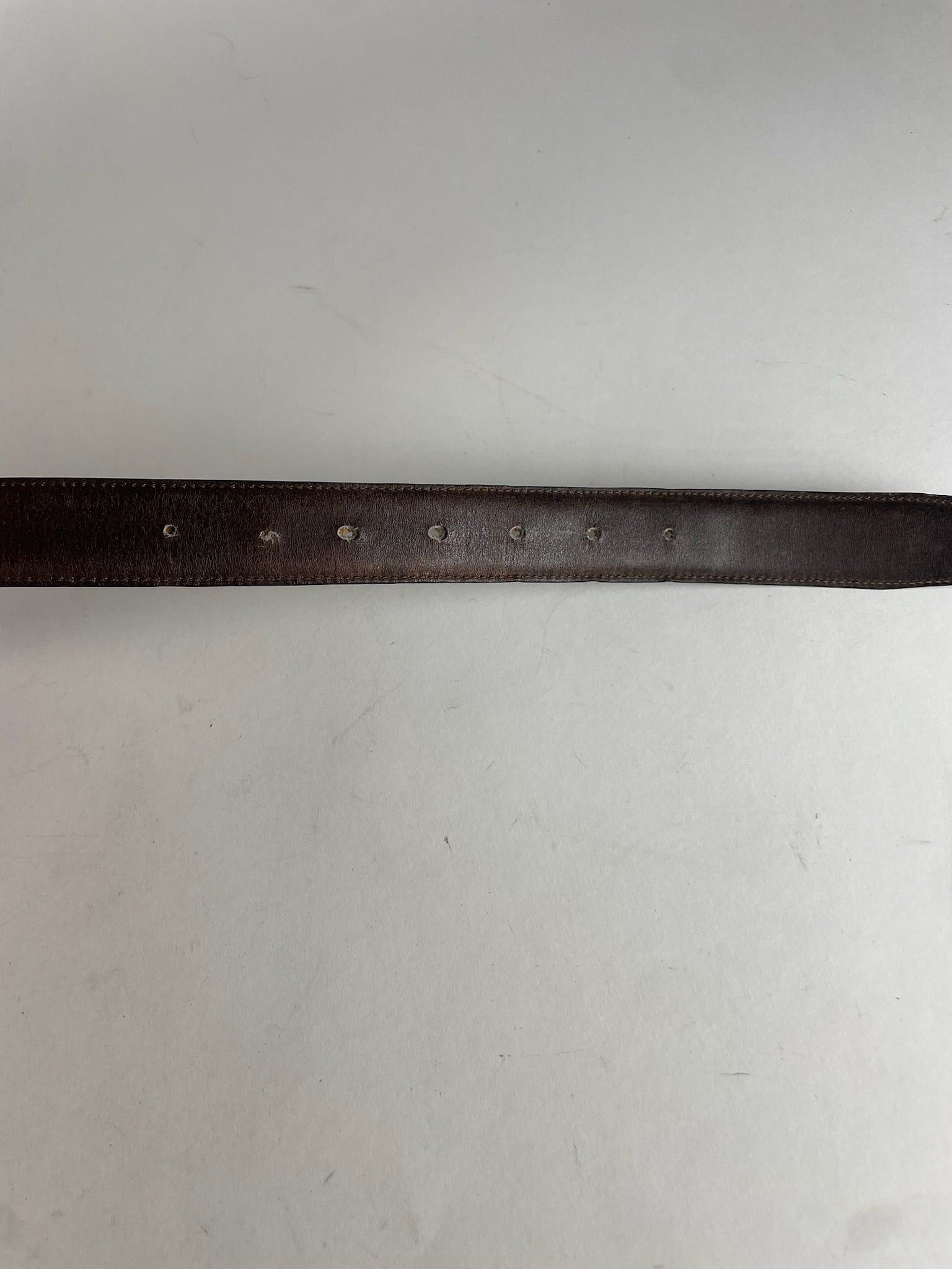 Gucci Vintage GG Leather Belt Brown Size ONE SIZE - 3 Thumbnail