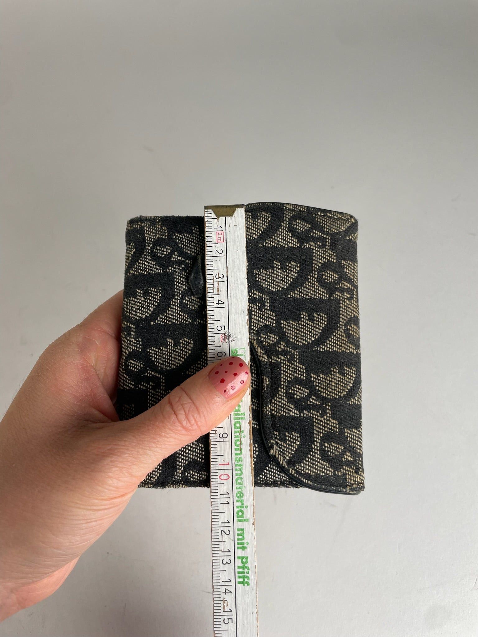 Dior Vintage Oblique Monogram Saddle Wallet Grey Black Size ONE SIZE - 9 Thumbnail