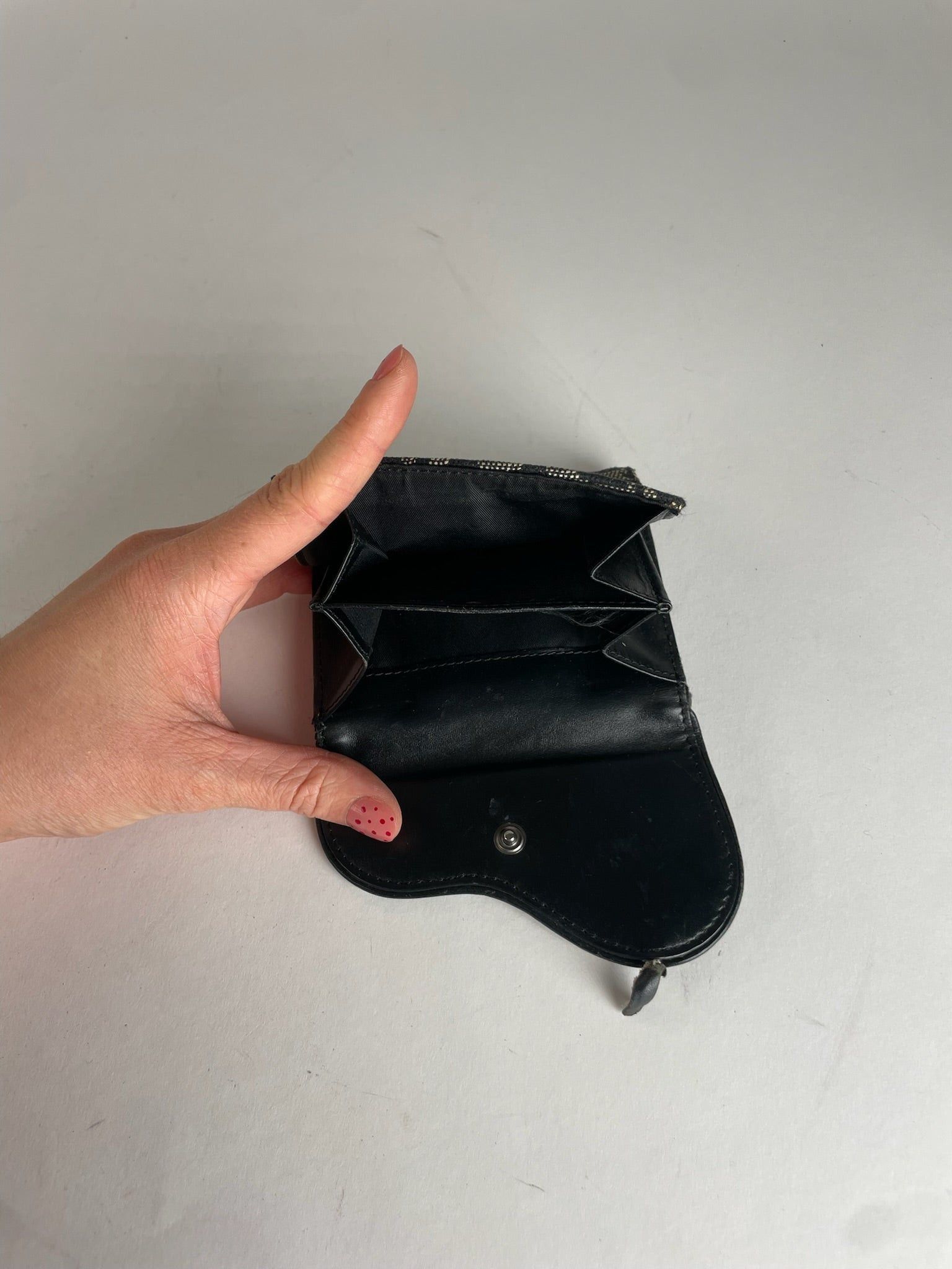 Dior Vintage Oblique Monogram Saddle Wallet Grey Black Size ONE SIZE - 4 Thumbnail