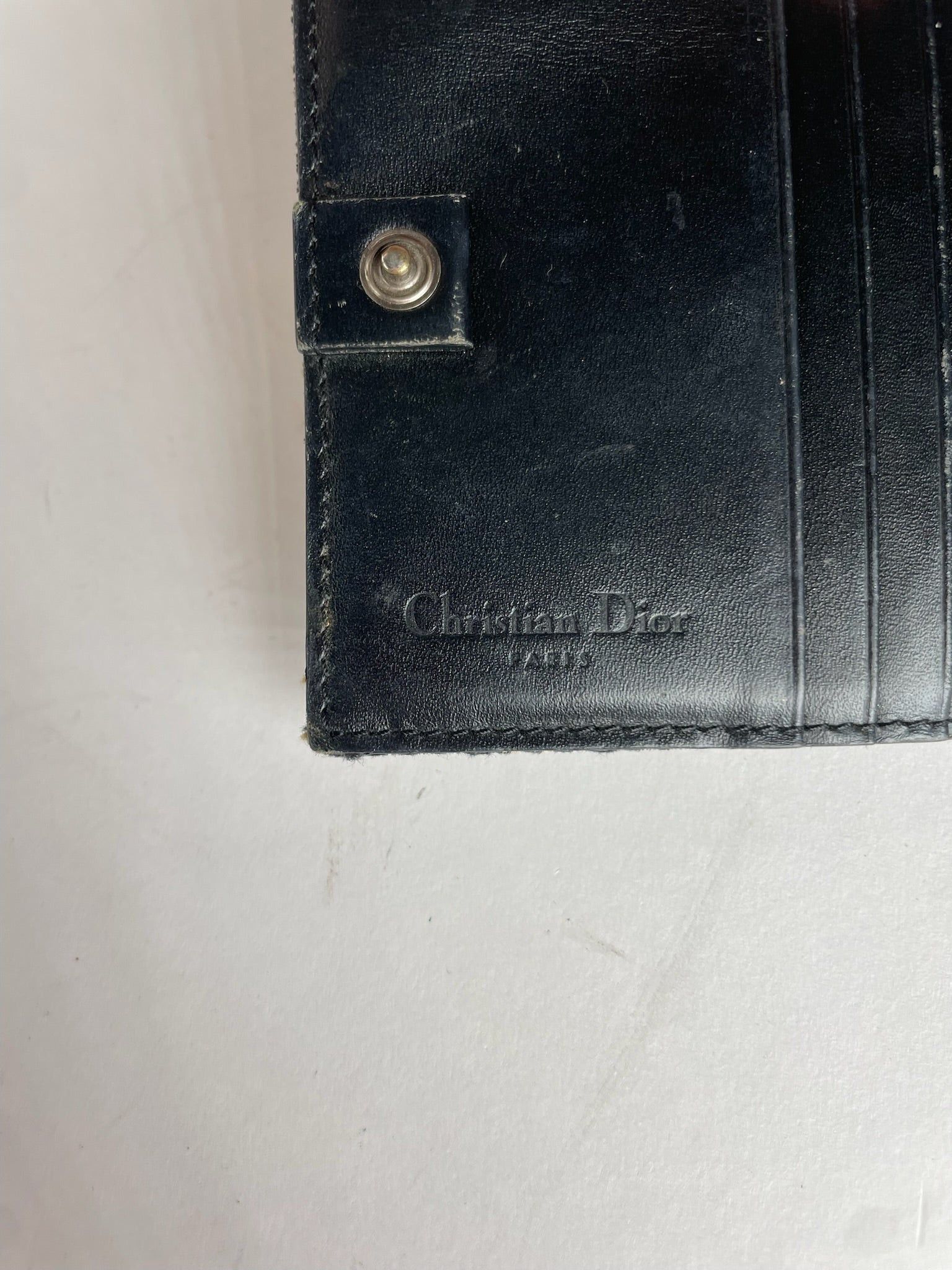 Dior Vintage Oblique Monogram Saddle Wallet Grey Black Size ONE SIZE - 3 Thumbnail