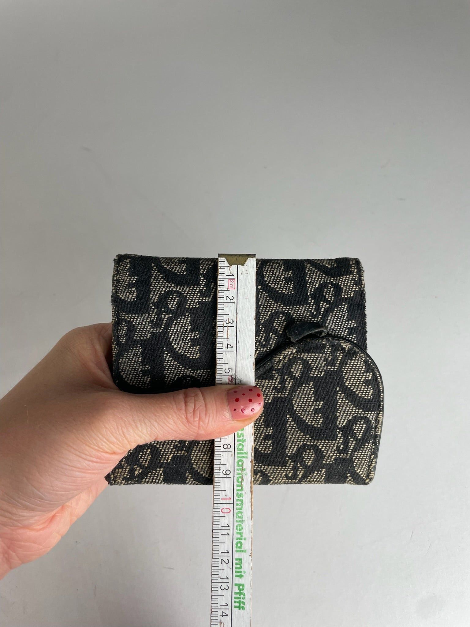 Dior Vintage Oblique Monogram Saddle Wallet Grey Black Size ONE SIZE - 7 Thumbnail