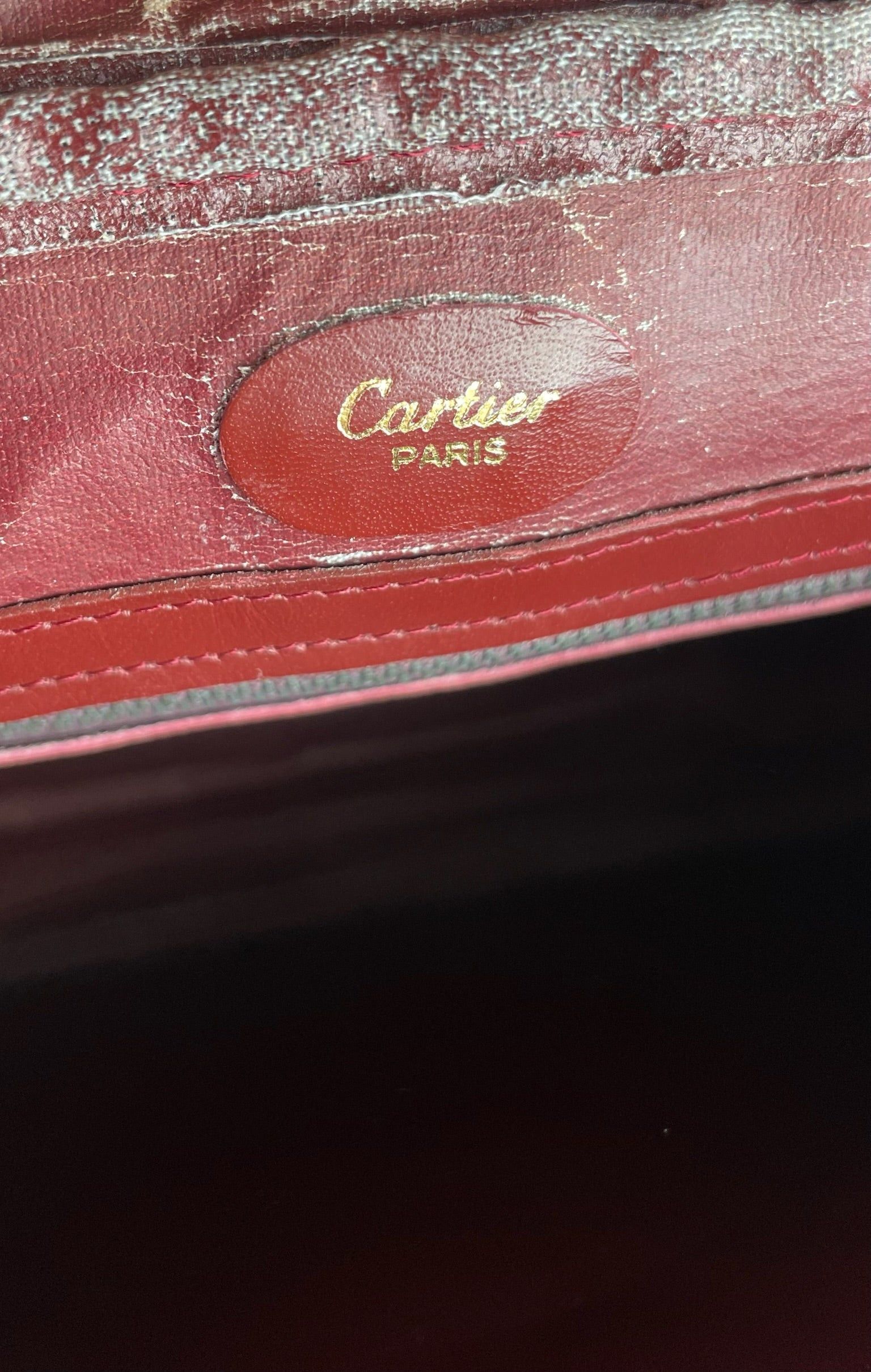 Cartier Vintage Leather Logo Shoulder Bag Burgundy Size ONE SIZE - 5 Thumbnail