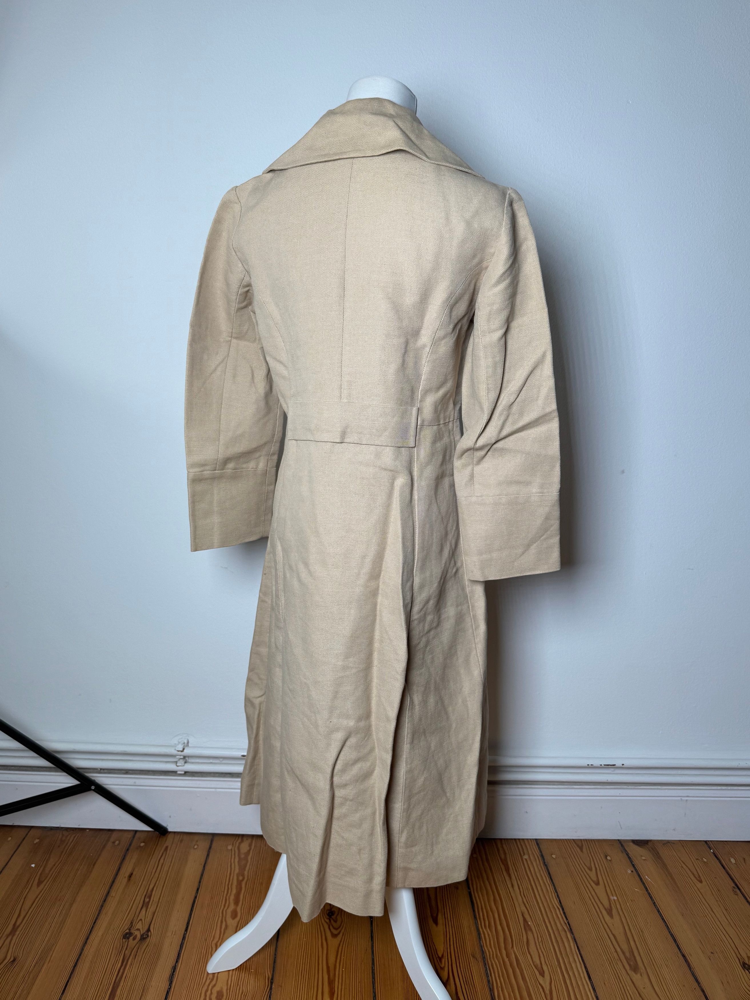 Marni Vintage Linen Trenchcoat Beige L Size L / US 10 / IT 46 - 3 Thumbnail