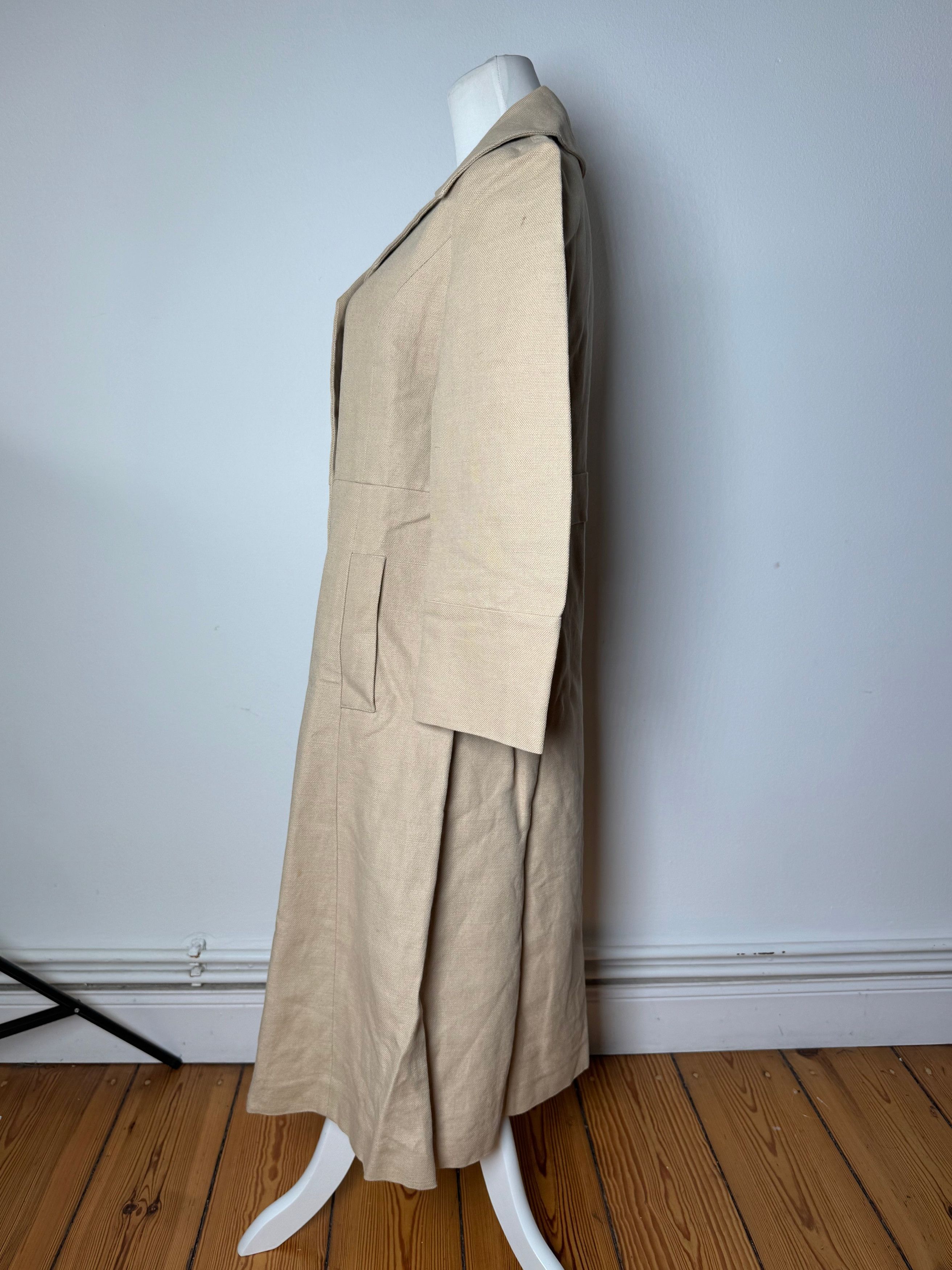 Marni Vintage Linen Trenchcoat Beige L Size L / US 10 / IT 46 - 2 Thumbnail
