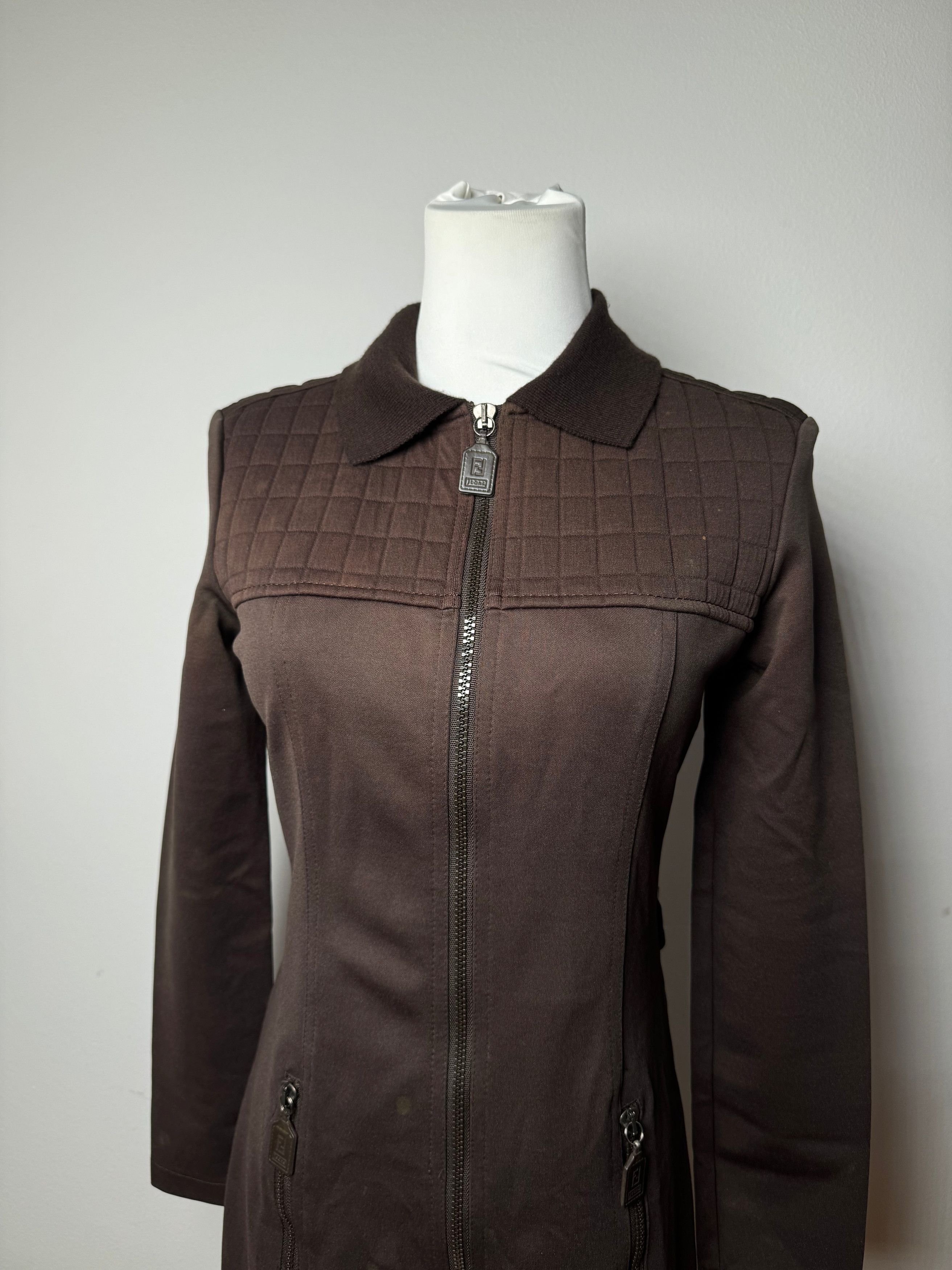 Fendi Vintage Polyester Coat Brown Size XS / US 0-2 / IT 36-38 - 12 Thumbnail