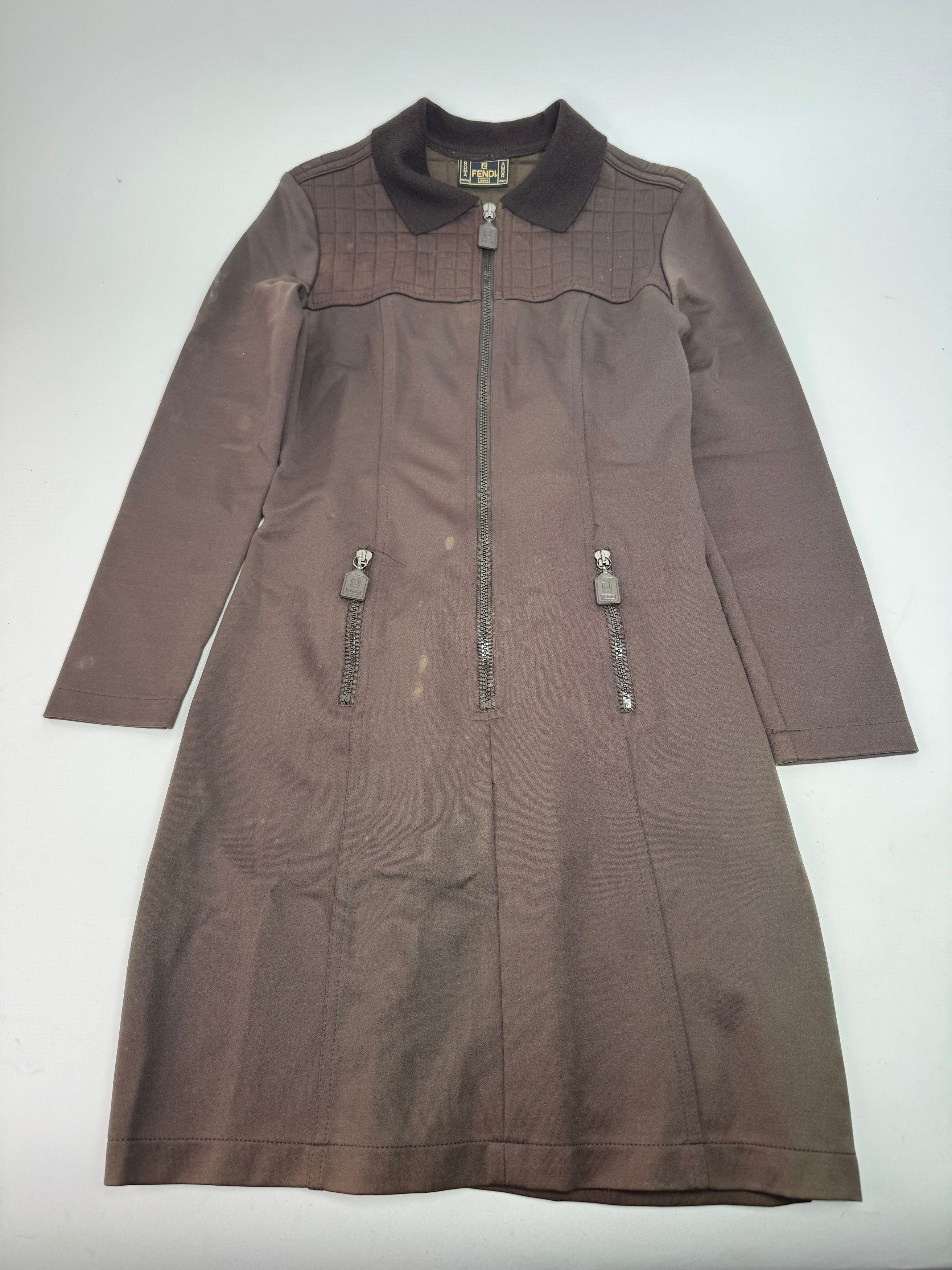 Fendi Vintage Polyester Coat Brown Size XS / US 0-2 / IT 36-38 - 4 Thumbnail