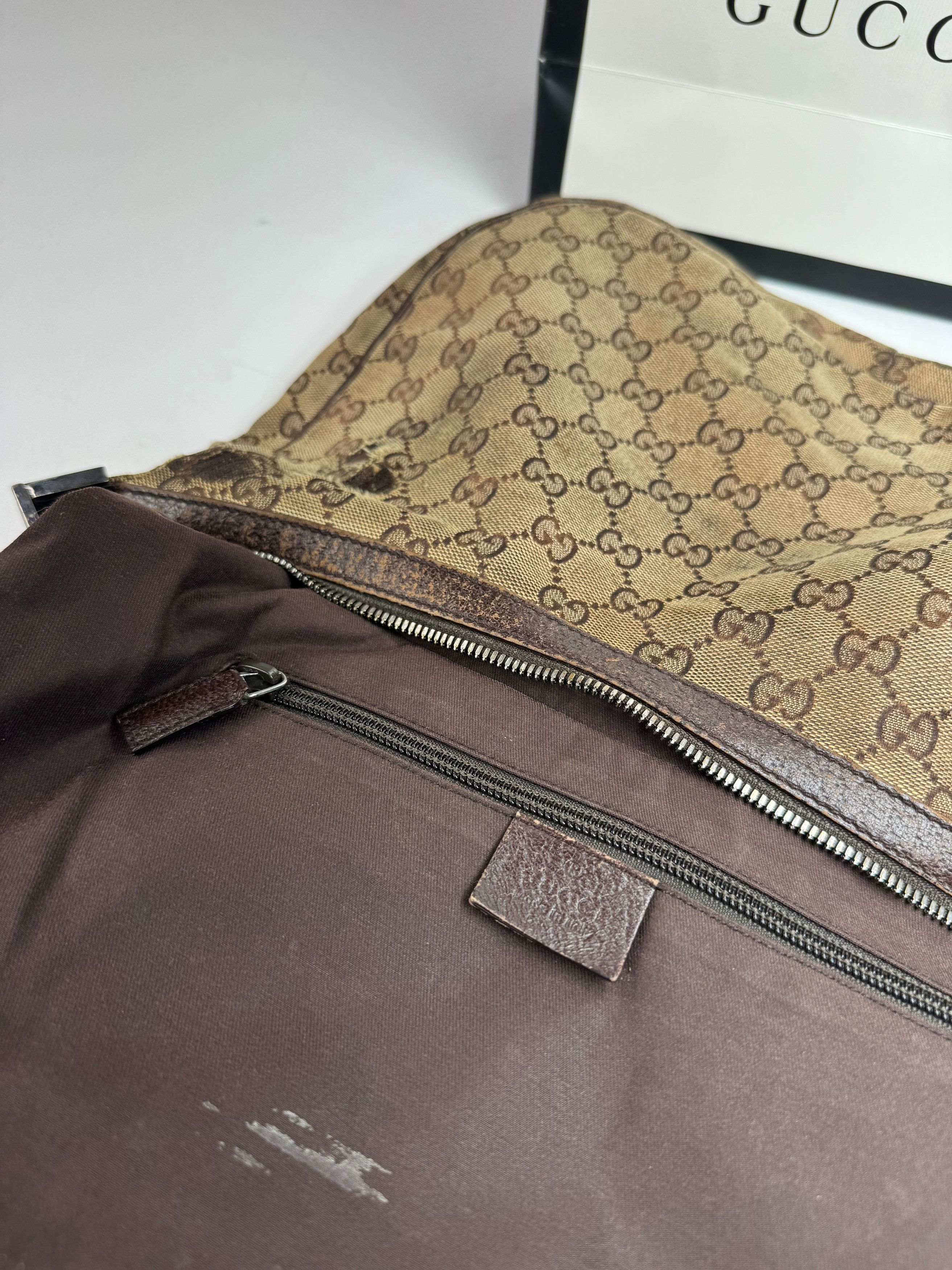 Gucci Vintage Multiway Monogram Croissant Bag Beige Brown Size ONE SIZE - 5 Thumbnail