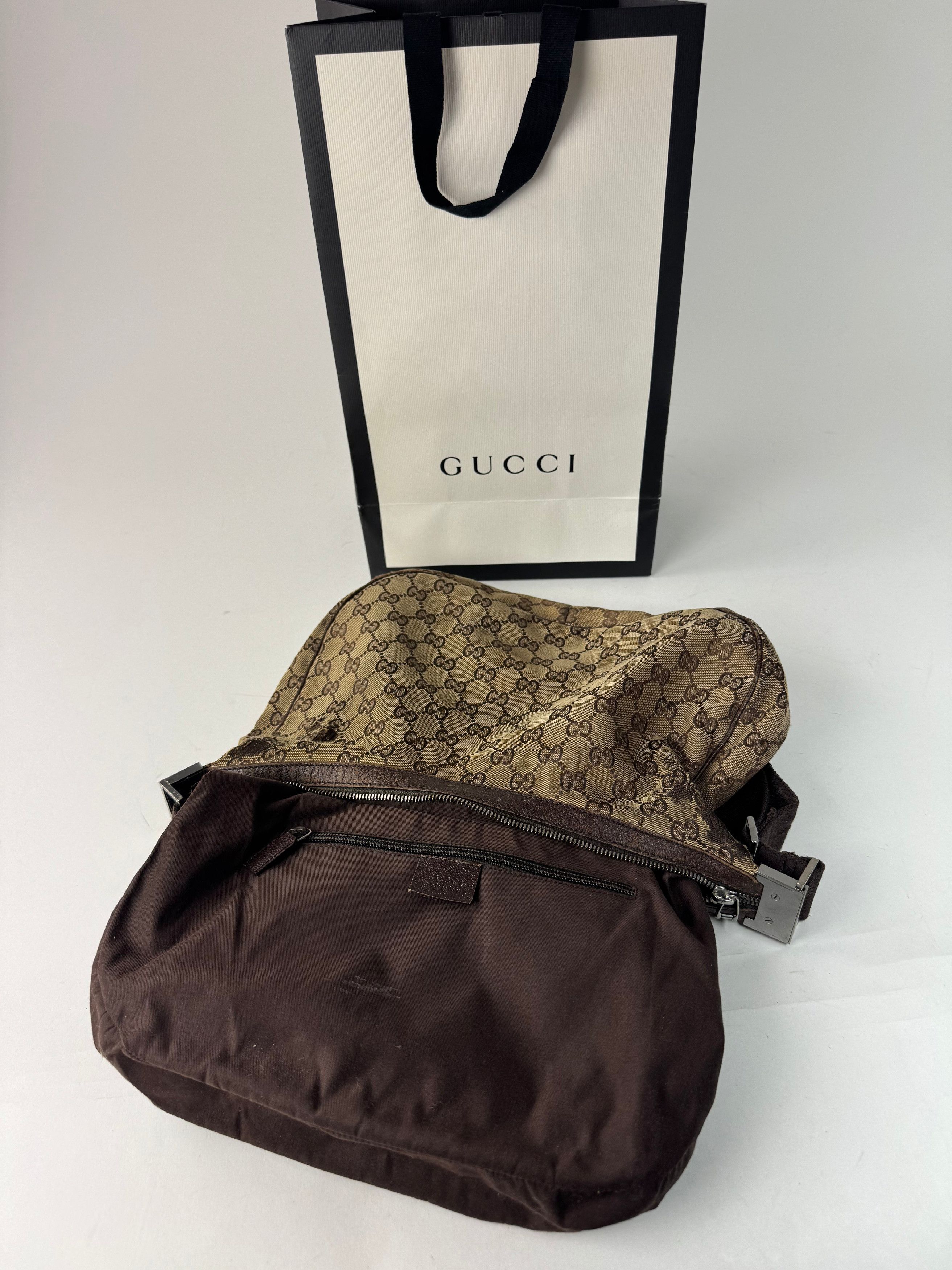 Gucci Vintage Multiway Monogram Croissant Bag Beige Brown Size ONE SIZE - 3 Thumbnail