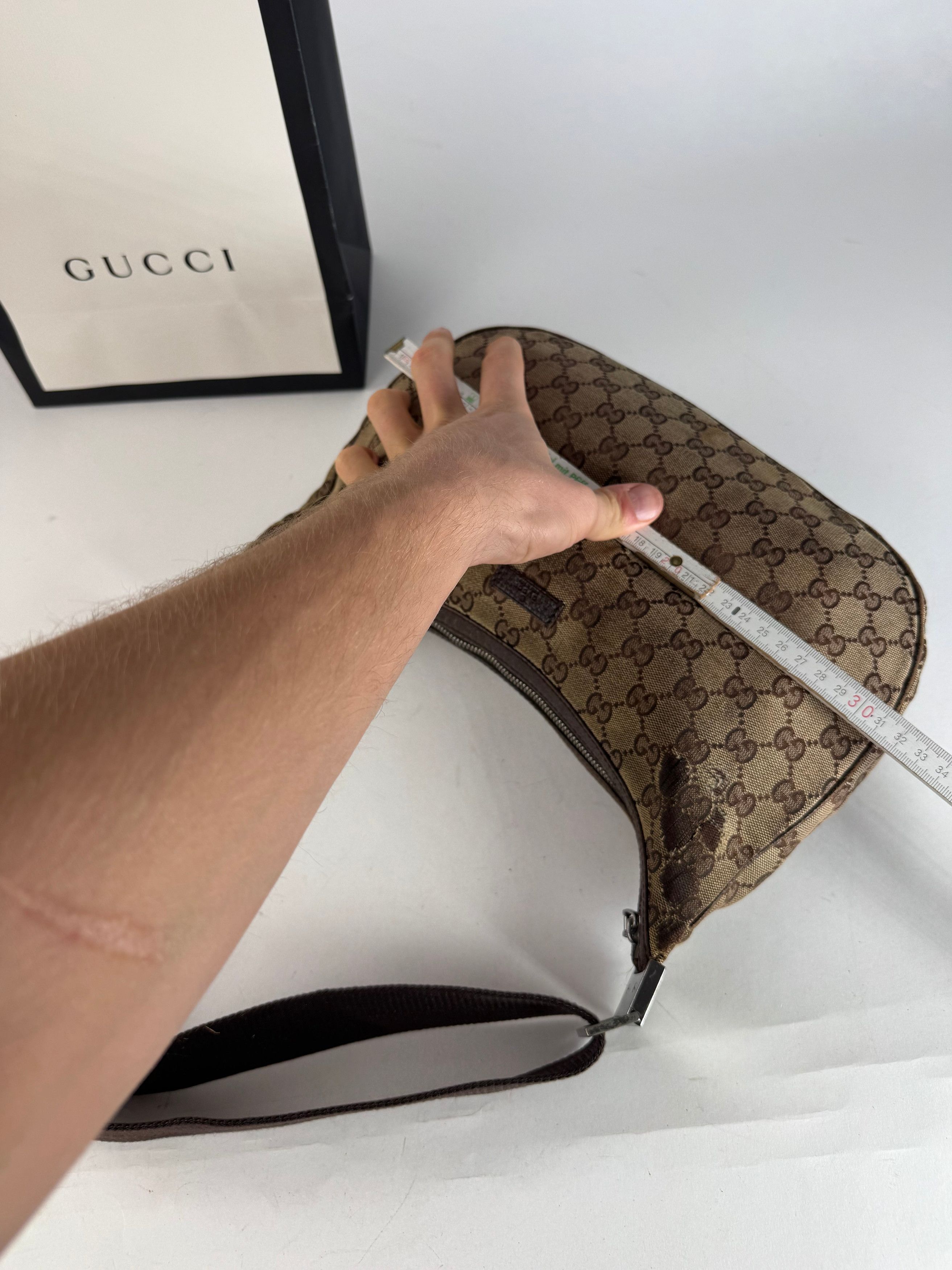 Gucci Vintage Multiway Monogram Croissant Bag Beige Brown Size ONE SIZE - 11 Thumbnail