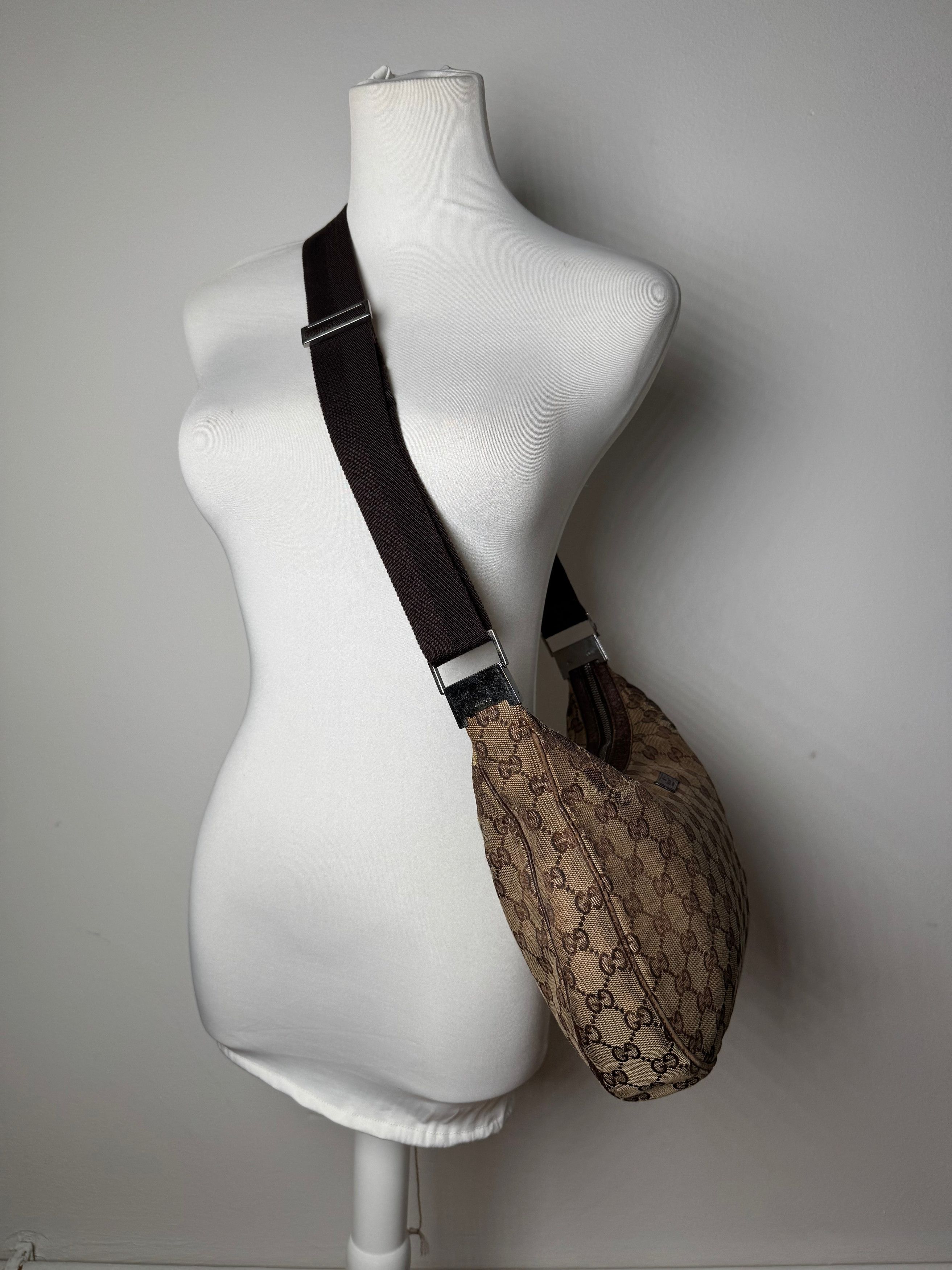 Gucci Vintage Multiway Monogram Croissant Bag Beige Brown Size ONE SIZE - 15 Thumbnail