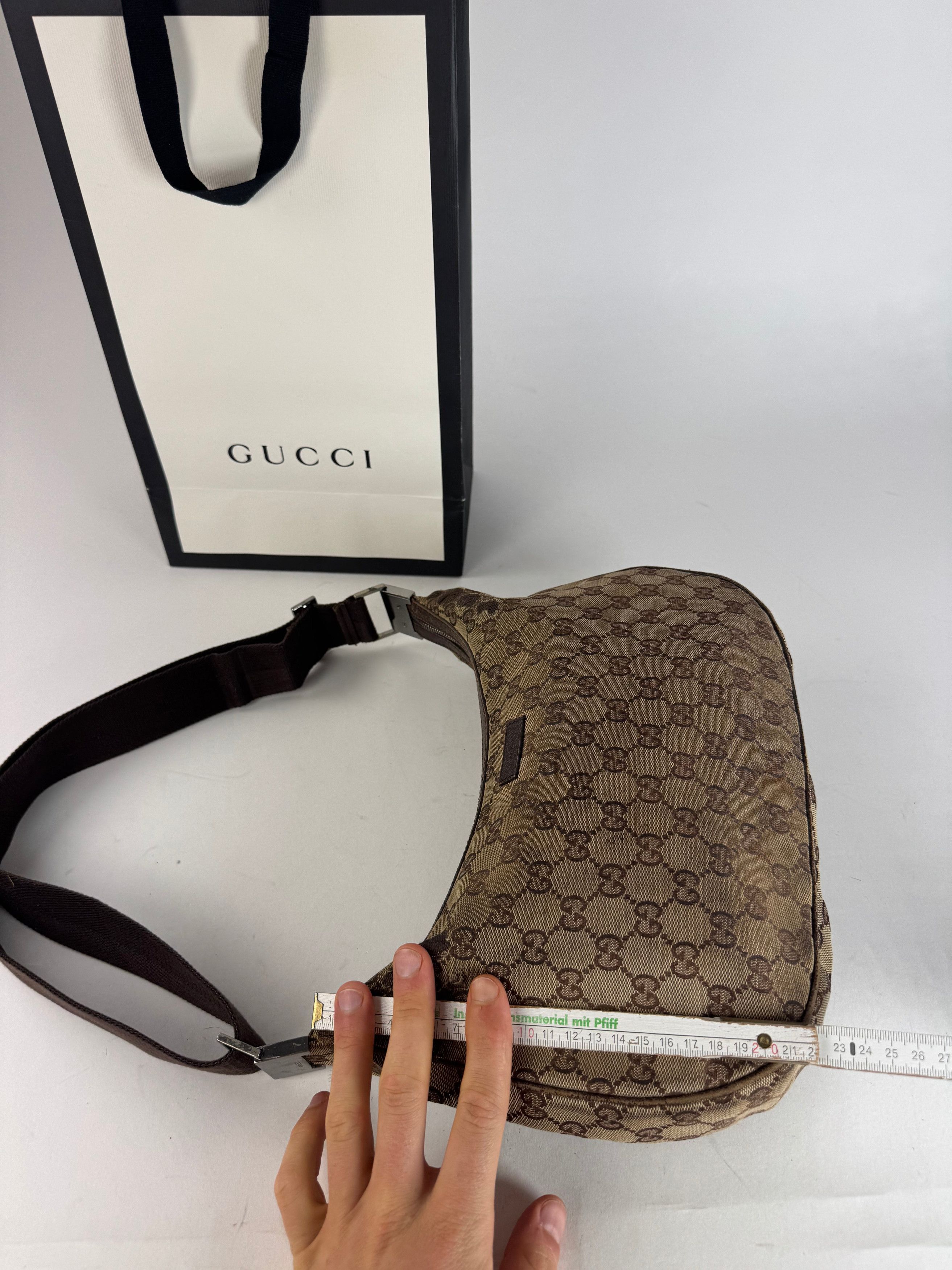 Gucci Vintage Multiway Monogram Croissant Bag Beige Brown Size ONE SIZE - 12 Thumbnail