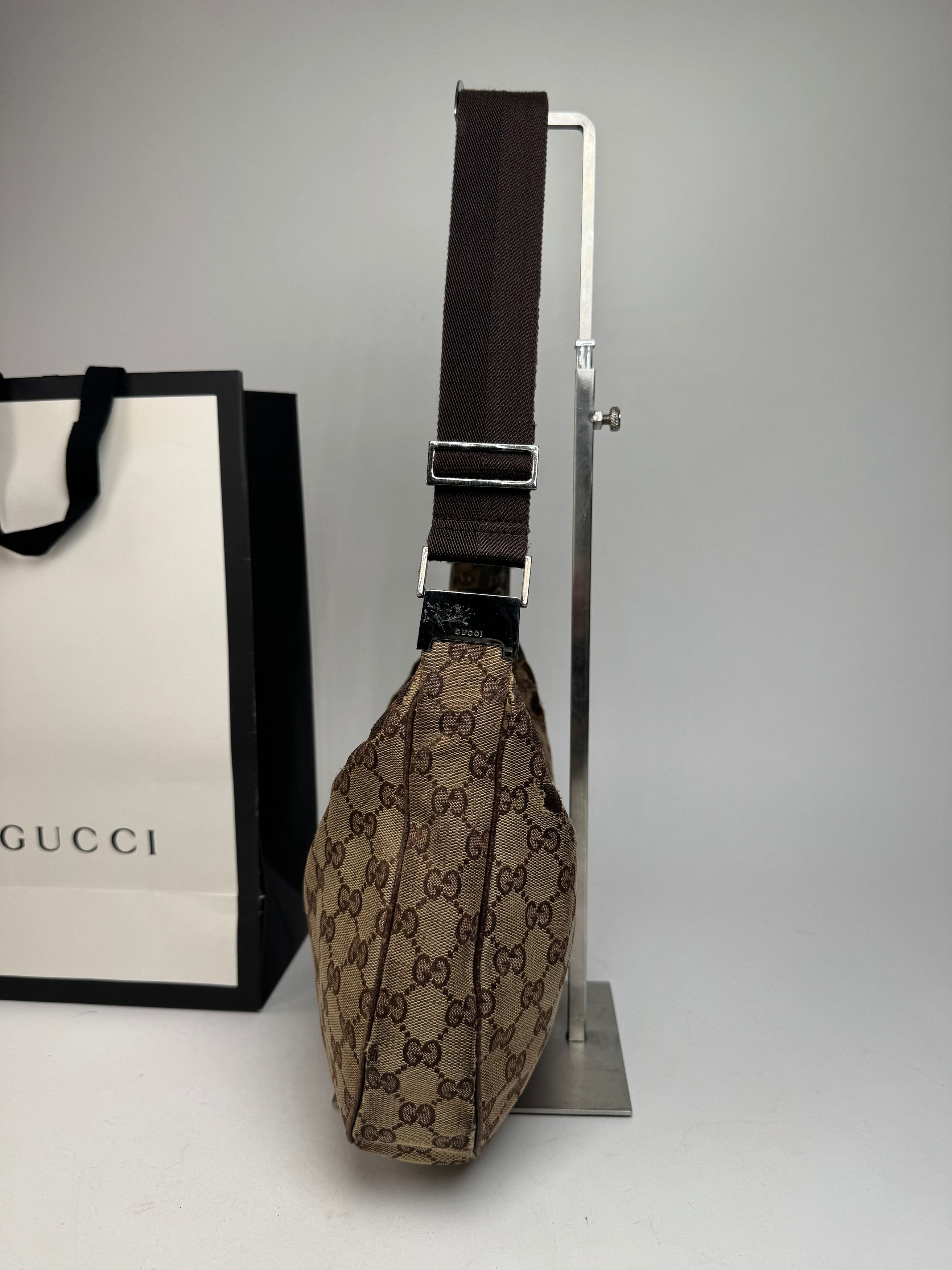 Gucci Vintage Multiway Monogram Croissant Bag Beige Brown Size ONE SIZE - 7 Thumbnail