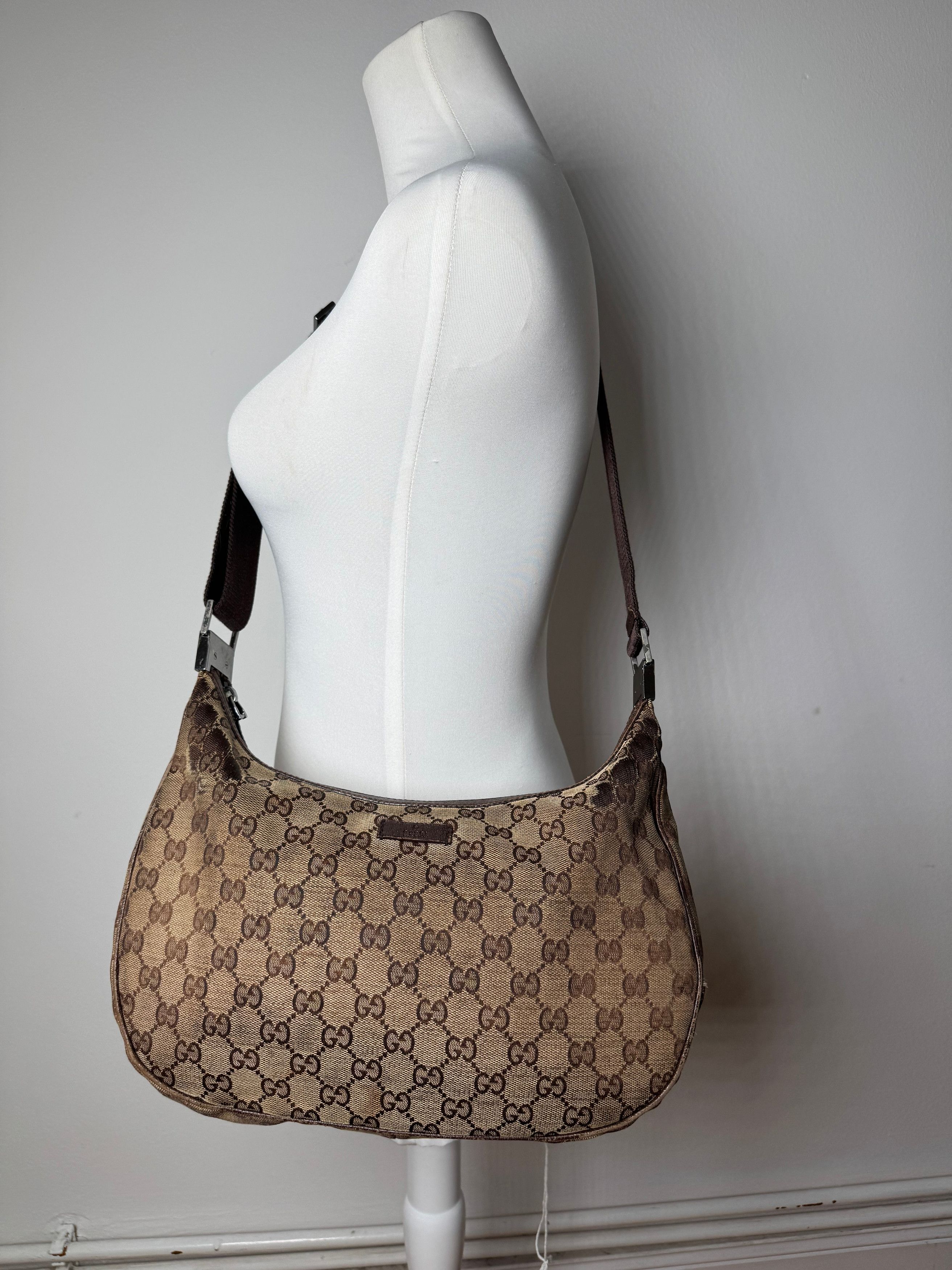 Gucci Vintage Multiway Monogram Croissant Bag Beige Brown Size ONE SIZE - 14 Thumbnail
