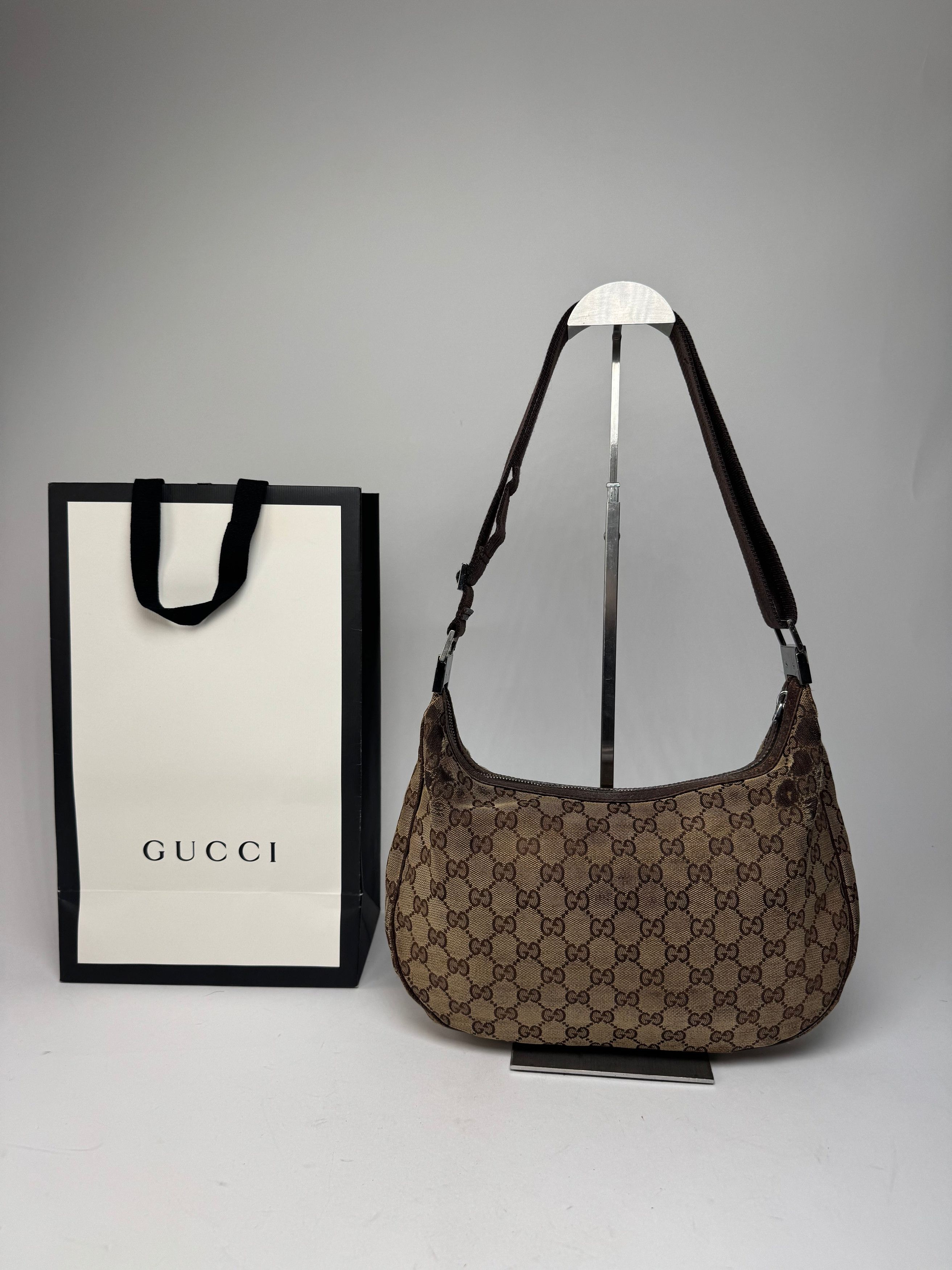 Gucci Vintage Multiway Monogram Croissant Bag Beige Brown Size ONE SIZE - 2 Thumbnail