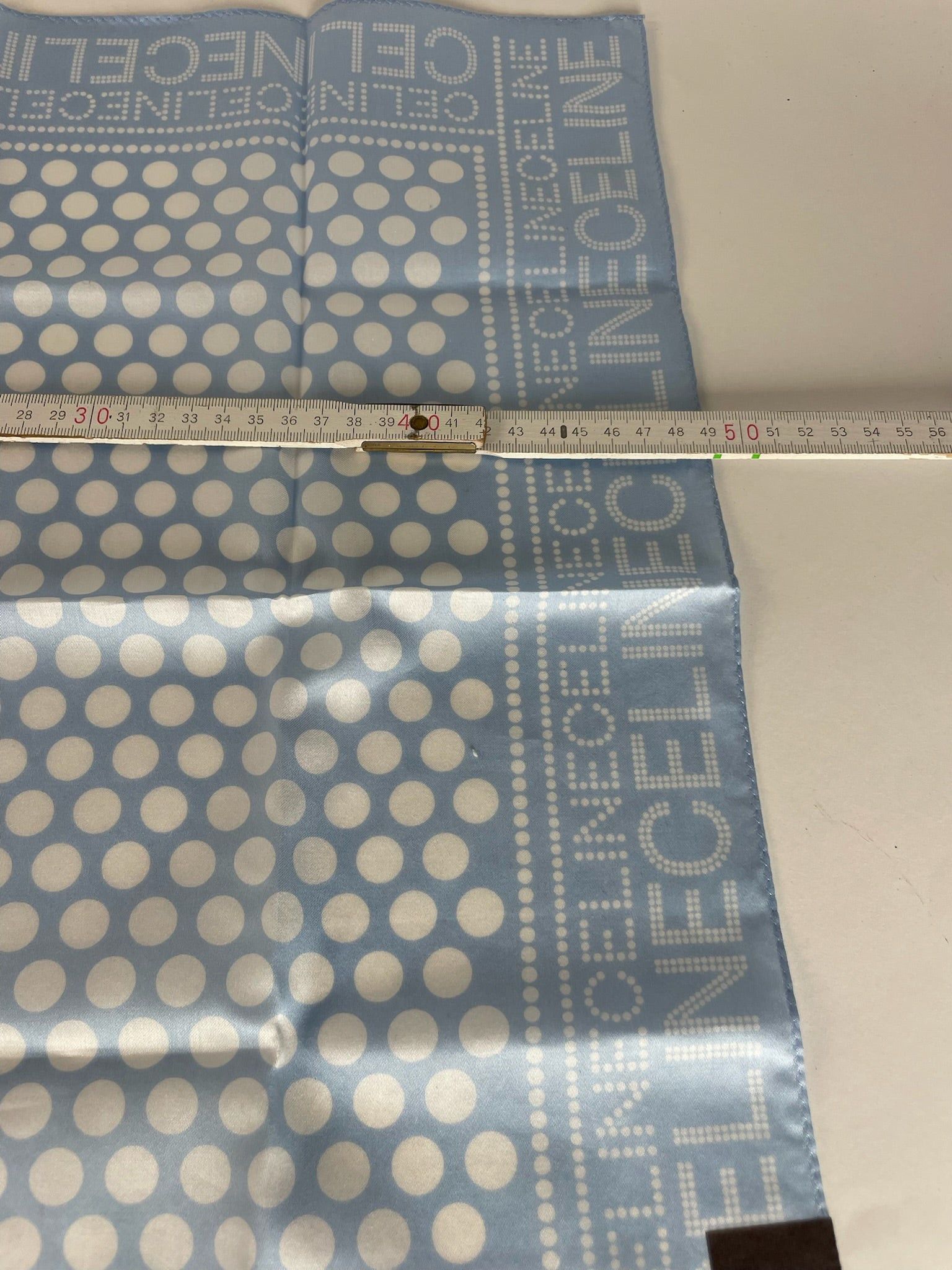 Celine Vintage Monogram Scarf Babyblue White Size ONE SIZE - 4 Thumbnail