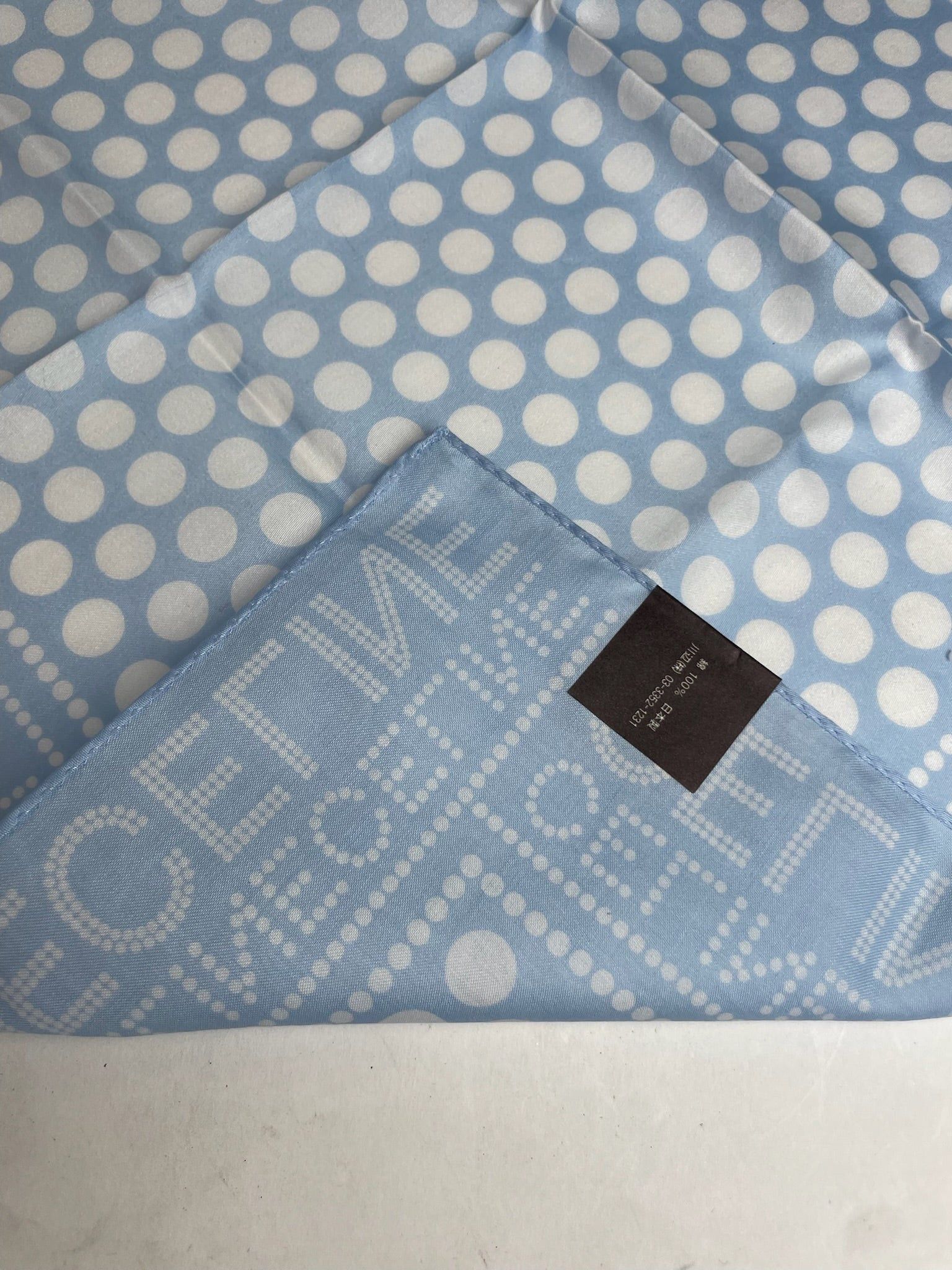 Celine Vintage Monogram Scarf Babyblue White Size ONE SIZE - 6 Thumbnail
