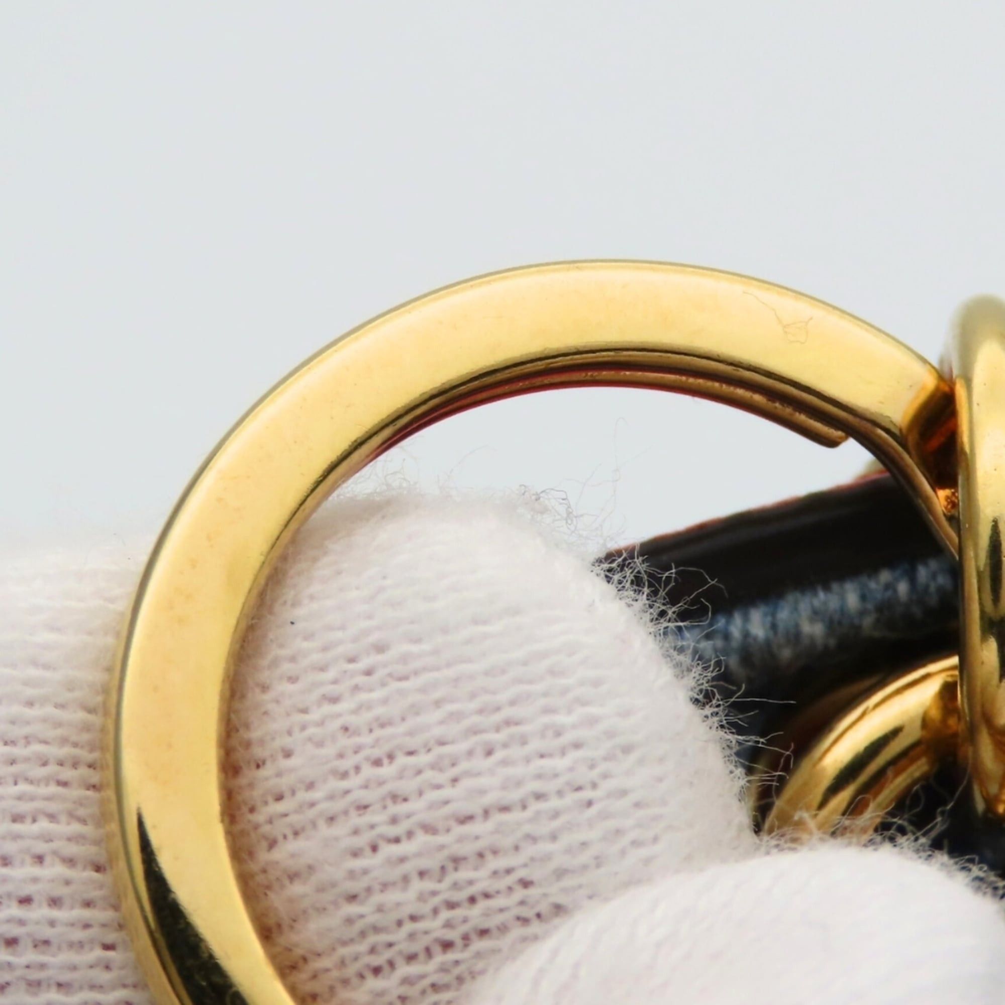 Louis Vuitton Louis Vuitton Porte Cles Keychain M69017 Monogram Denim Leather Blue Red Gold Keyring Women's LOUIS VUITTON Size ONE SIZE - 11 Thumbnail