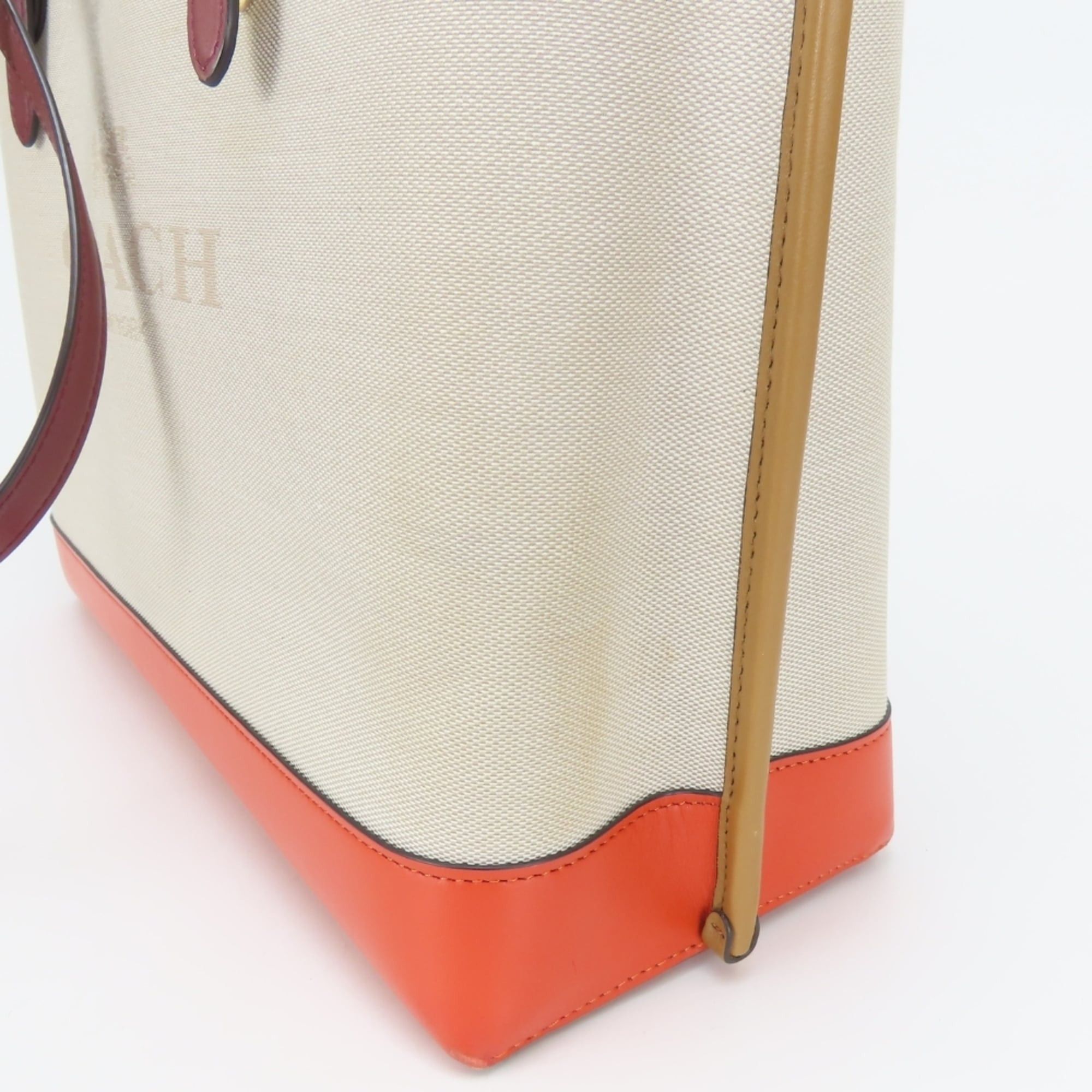 Coach Coach Tote Bag C4087 Canvas Leather Beige Multicolor Women's COACH Size ONE SIZE - 11 Thumbnail