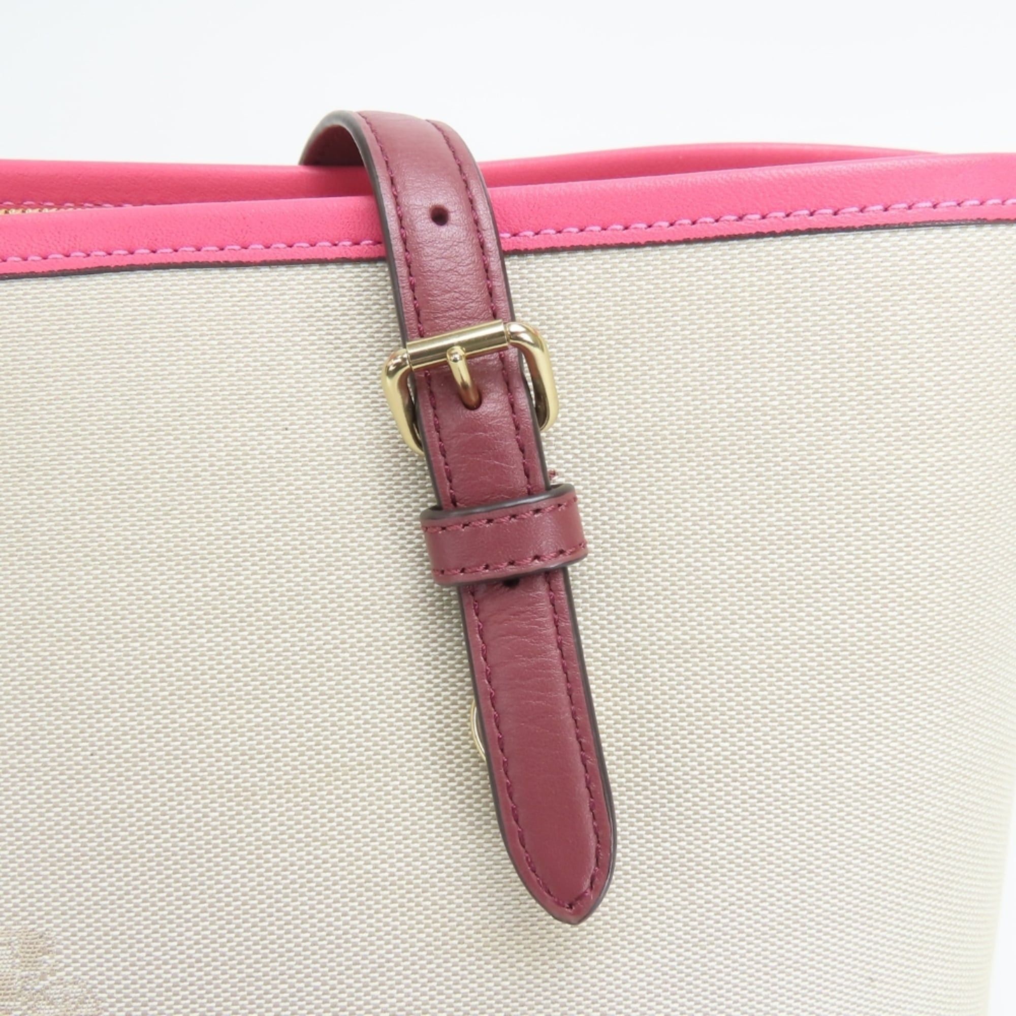 Coach Coach Tote Bag C4087 Canvas Leather Beige Multicolor Women's COACH Size ONE SIZE - 16 Thumbnail