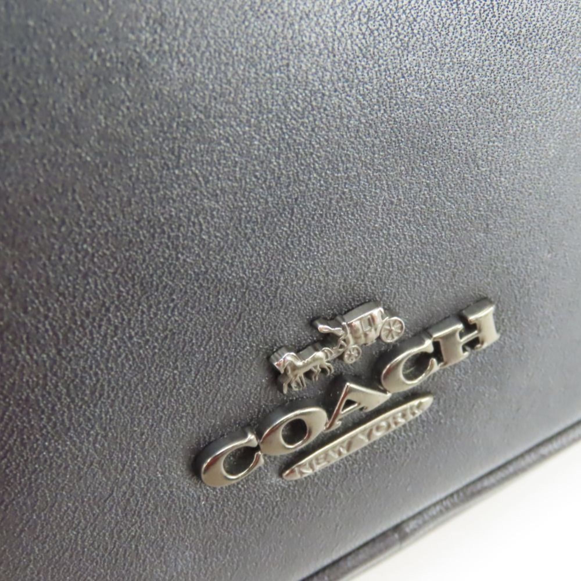 Coach Coach Shoulder Bag Pochette 31834 Leather Black Blue Silver Flower Motif Studs Women's COACH Size ONE SIZE - 7 Thumbnail
