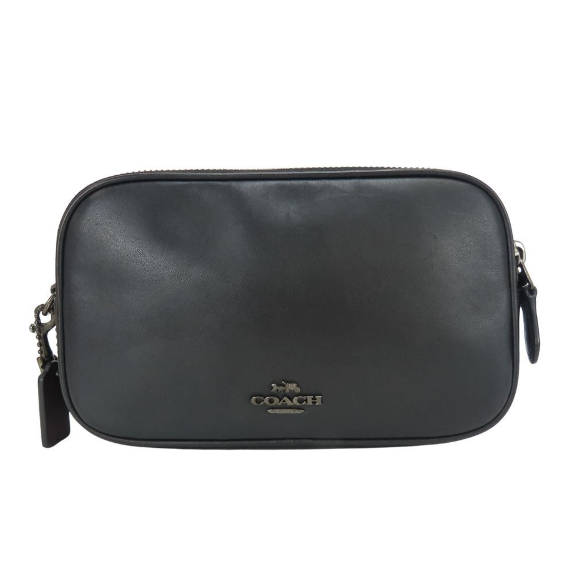 Coach Coach Shoulder Bag Pochette 31834 Leather Black Blue Silver Flower Motif Studs Women's COACH Size ONE SIZE - 4 Thumbnail