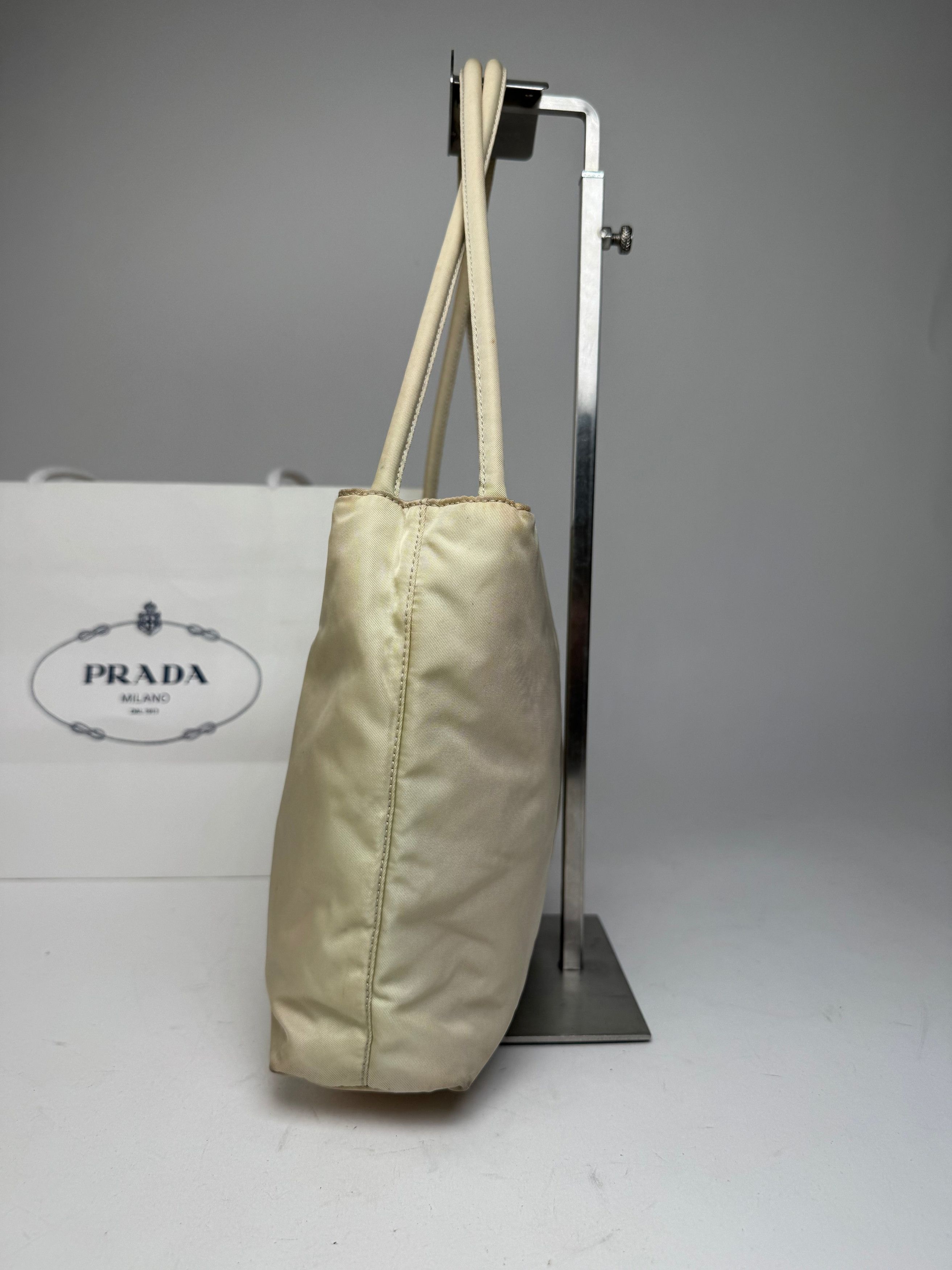 Prada Vintage Polyester Triangle Bag Beige Size ONE SIZE - 7 Thumbnail